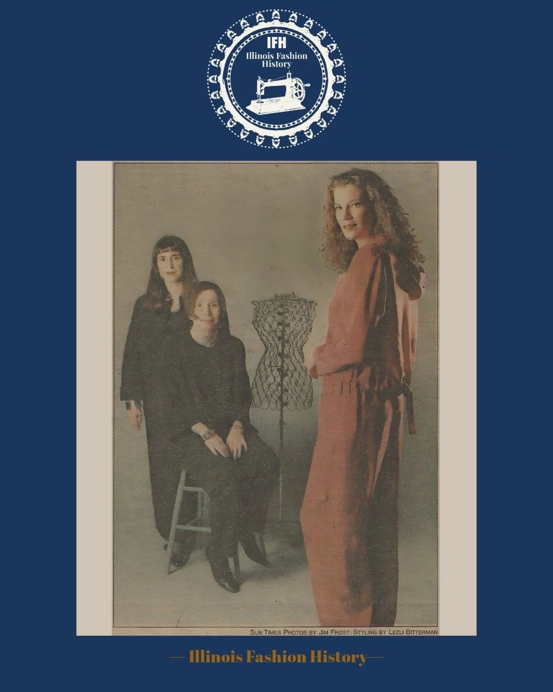 📸 From the Archives: March 21, 1999 @chicagosuntimes 
Spotlighting Caroline Becker Joss and Rose Becker of Caroline Rose with model Beth Cohoon ( @fordmodels Chicago). Their spring collection masterfully blended athletic influences with classic silh
