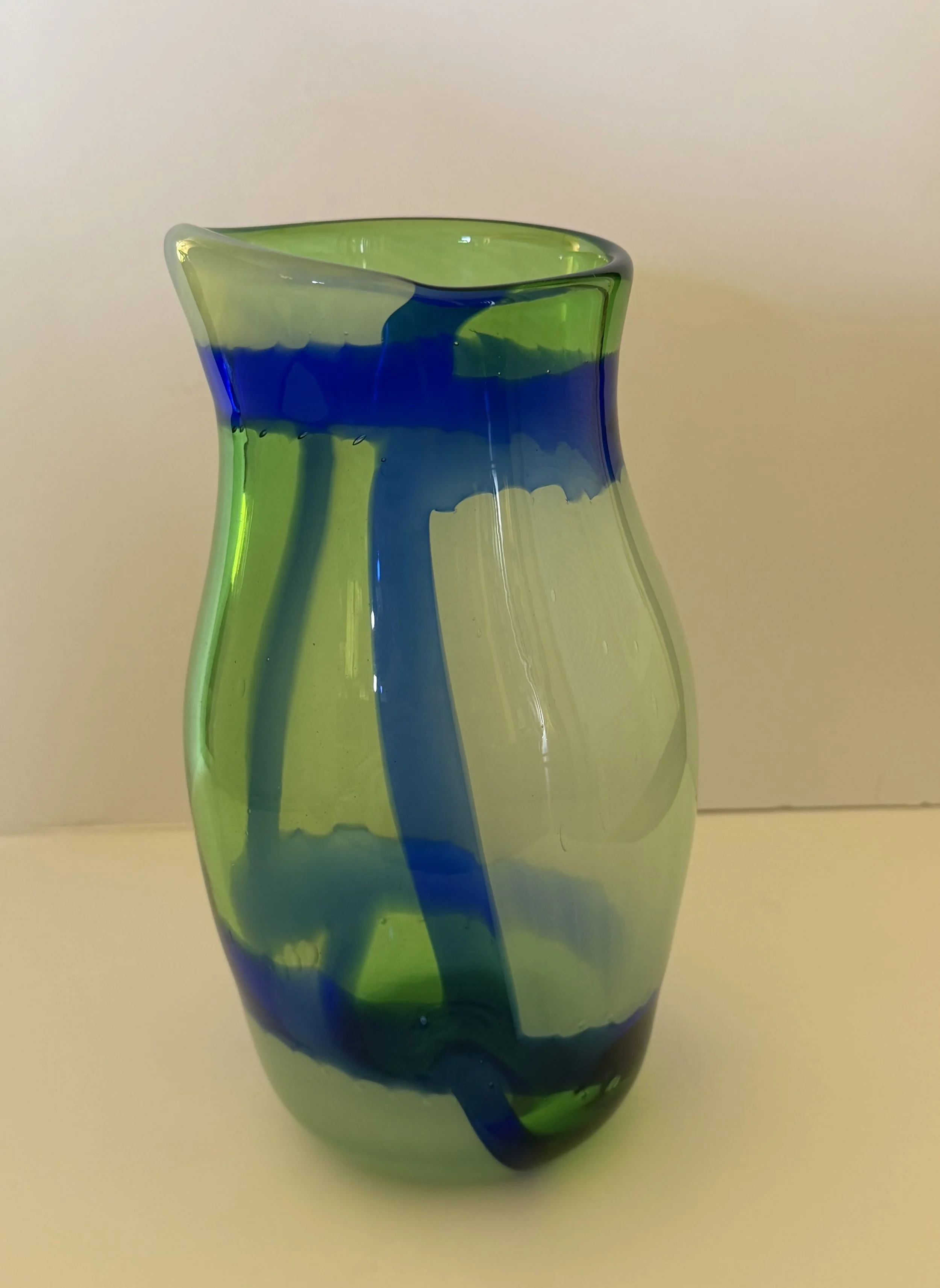 Transparent light green with icy fields and dark blue borders