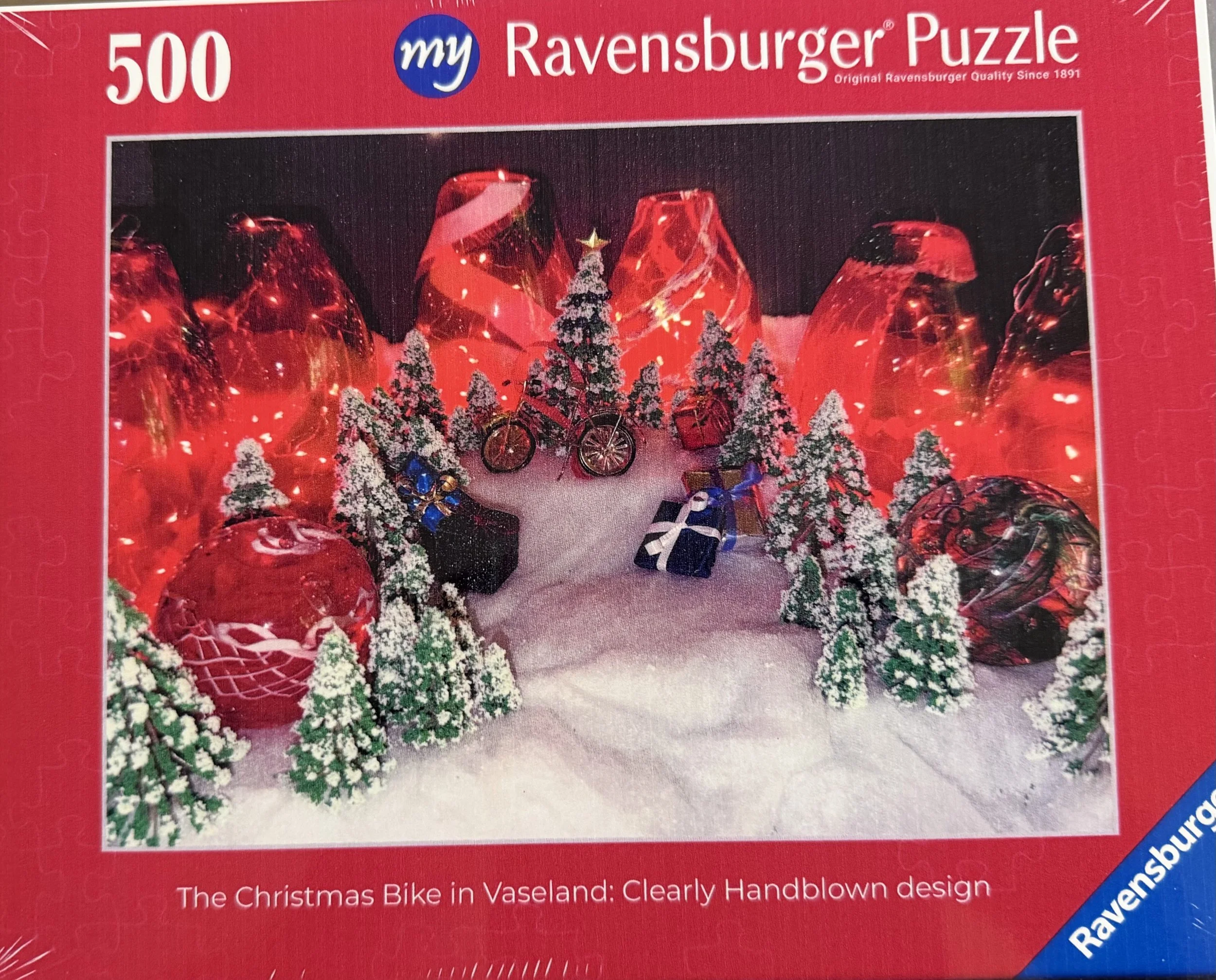 The Christmas Bike in Vaseland — Ravensburger jigsaw puzzle box.