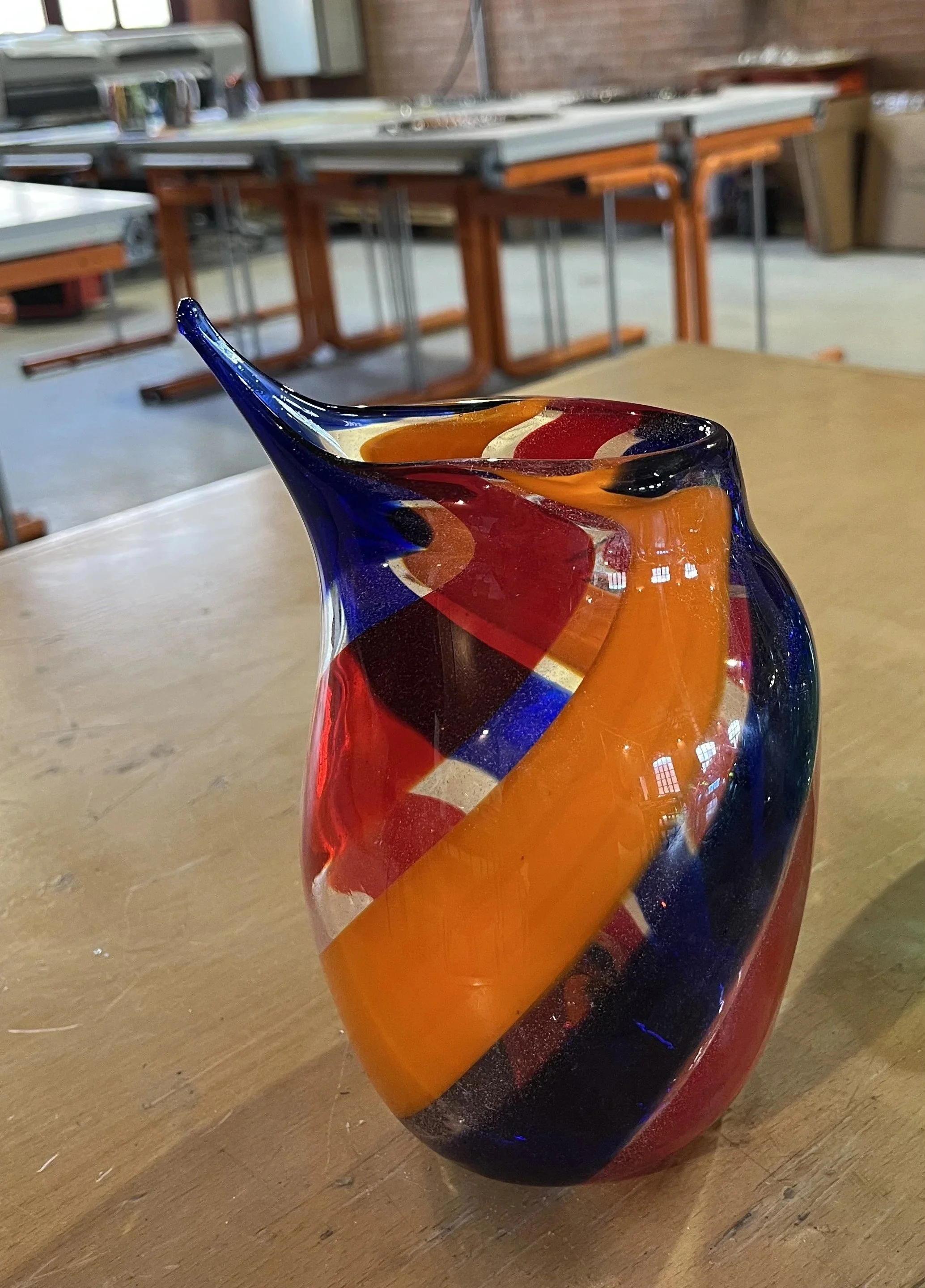 Handblown glass vase from the Artist’s Collection.