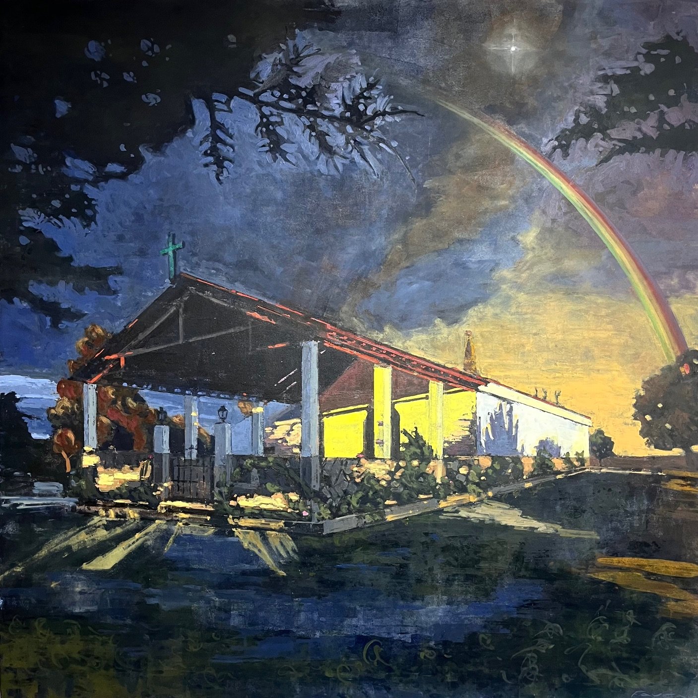 Santuario de Nosso Senhor da Piedade - 100 x 100 cm - Huile sur bois