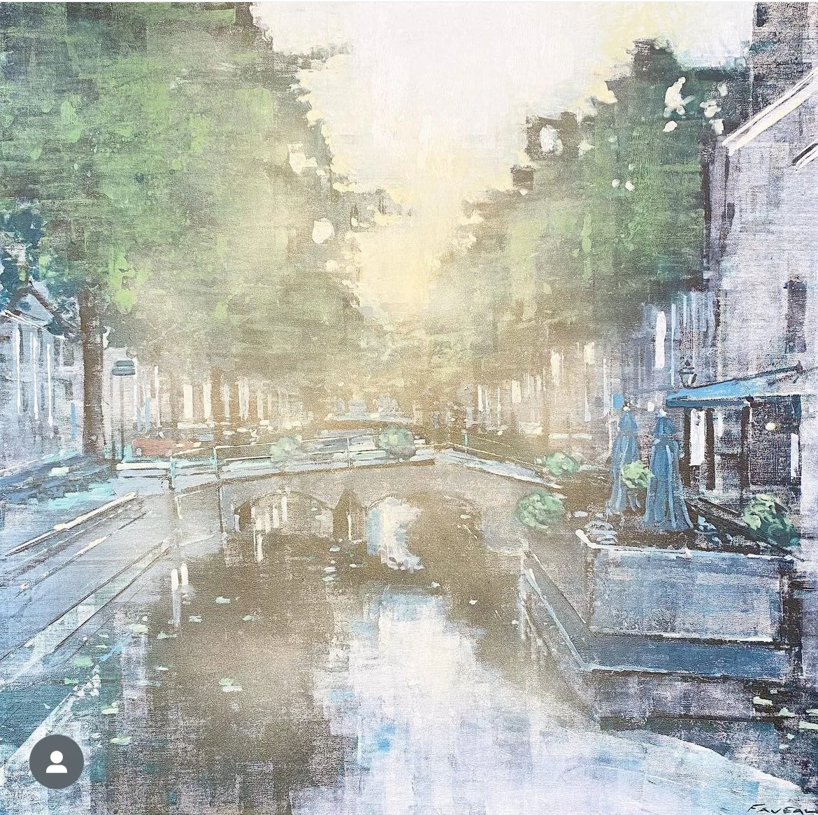 Maliestraat Bridge - 100 x 100 cm - Huile sur toile