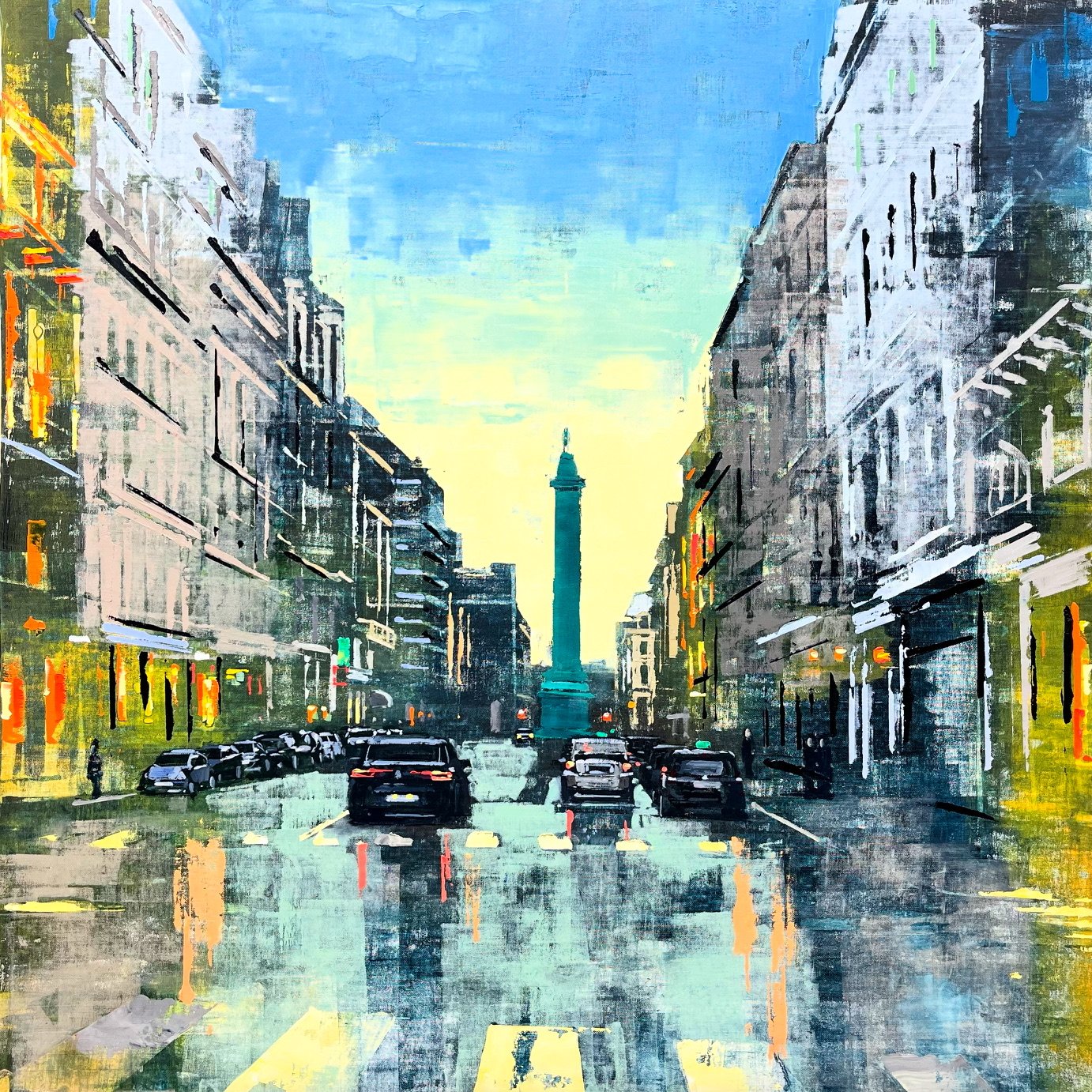 Rue de la Paix - 100 x 100 cm - Huile sur toile