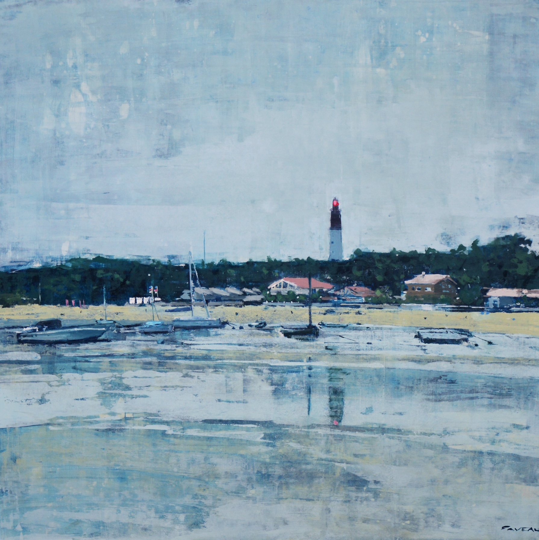Cap Ferret - 100 x 100 cm - Huile sur bois