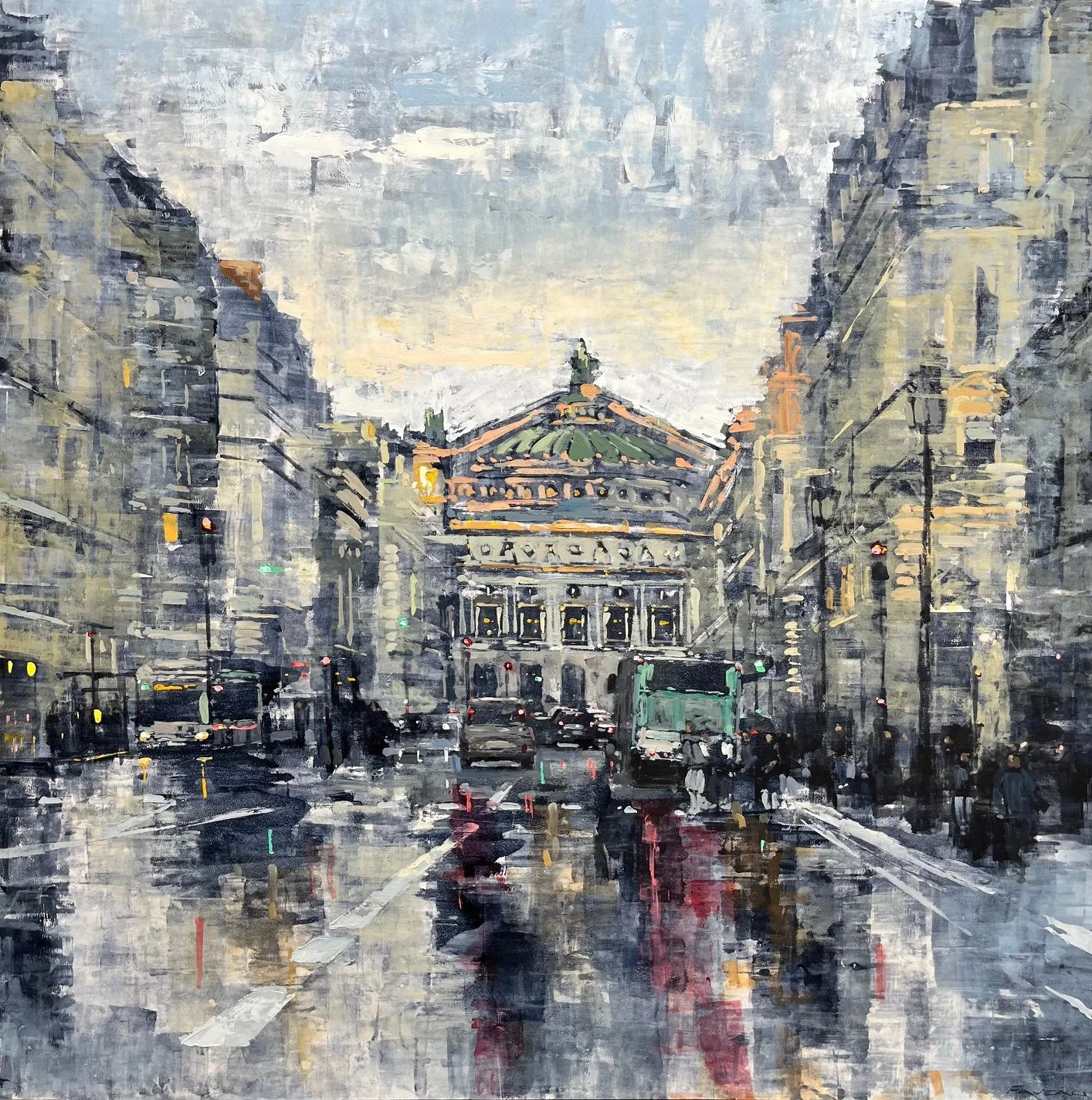 Opéra - 120 x 120 cm - Huile sur bois