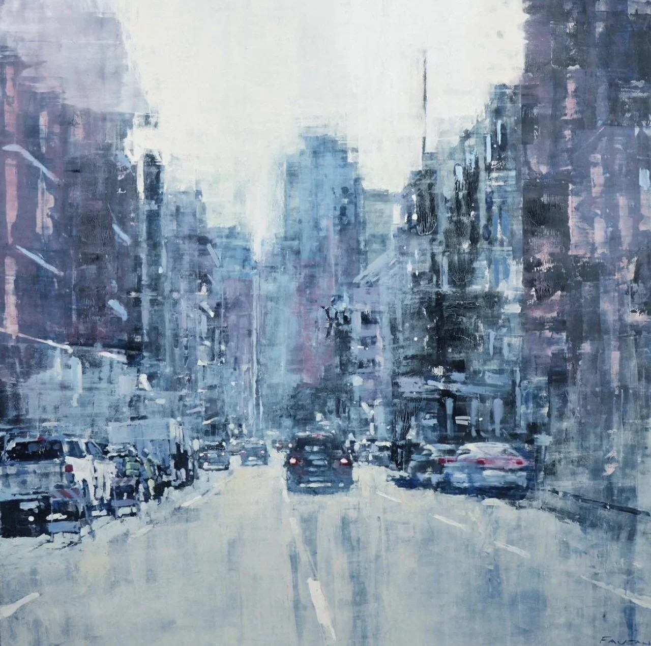 San Francisco morning - 120 x 120 cm - Huile sur bois