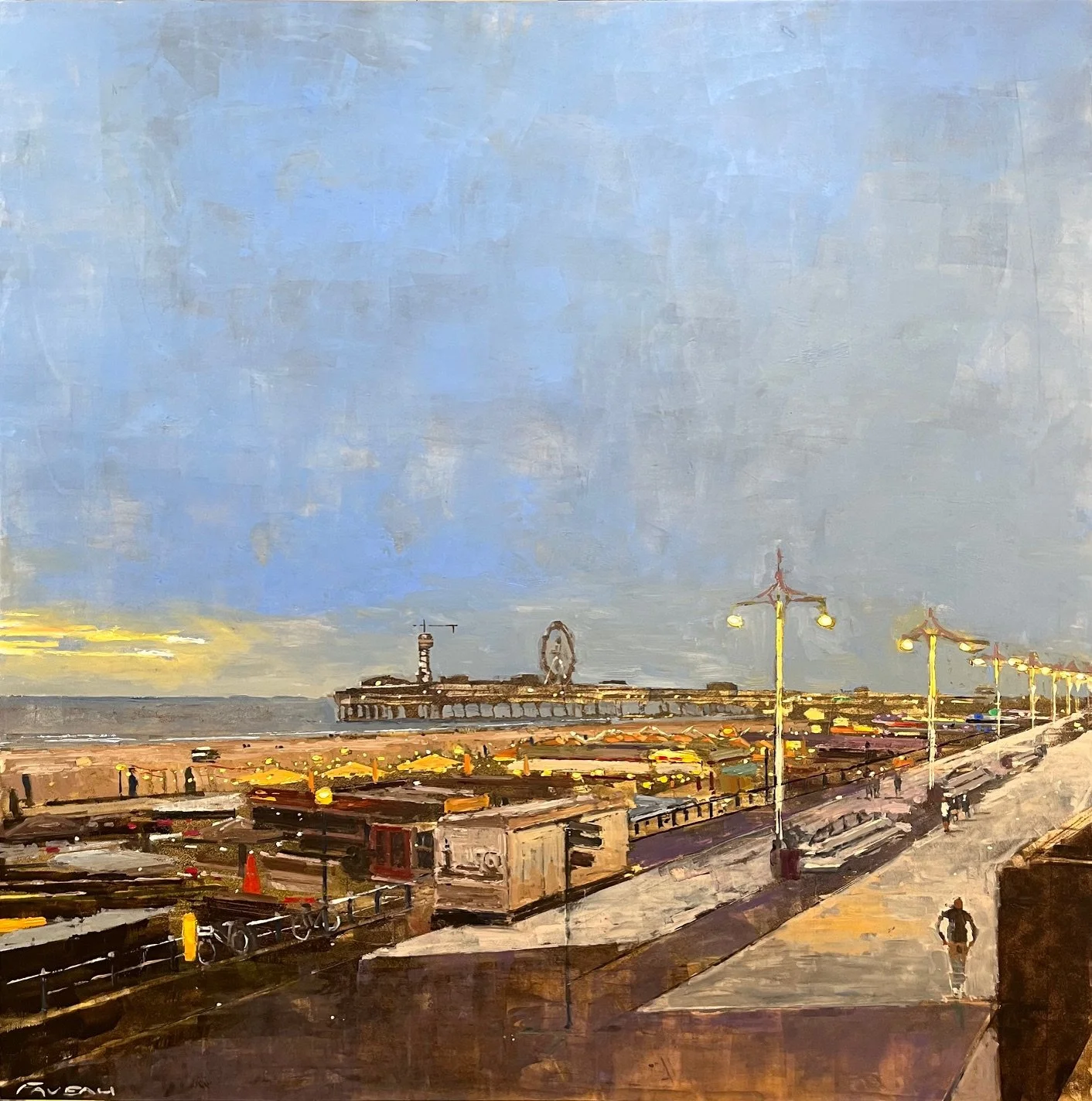 Scheveningen Pier - 100 x 100 cm - Huile sur bois