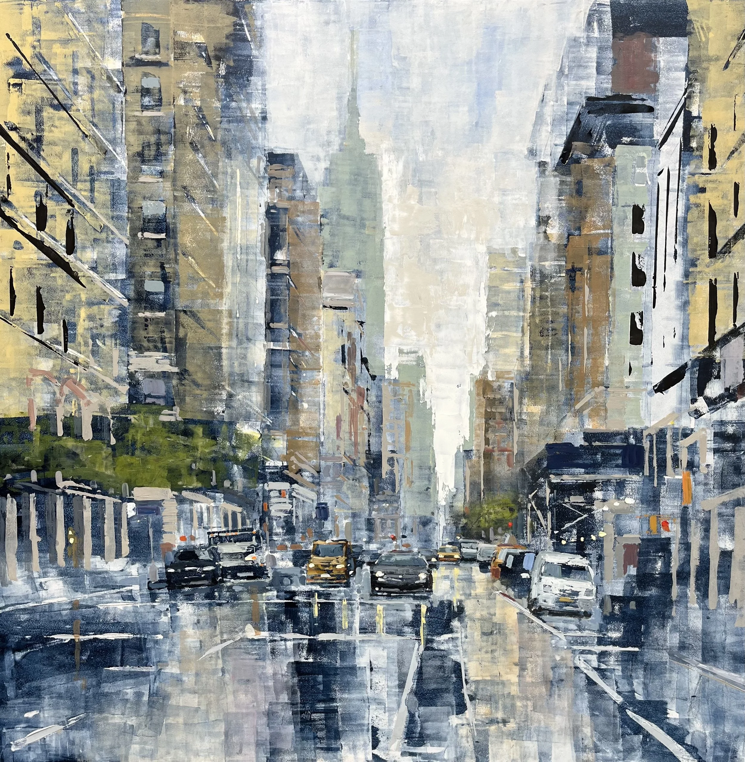 5th Avenue - 120 x 120 cm - Huile sur bois