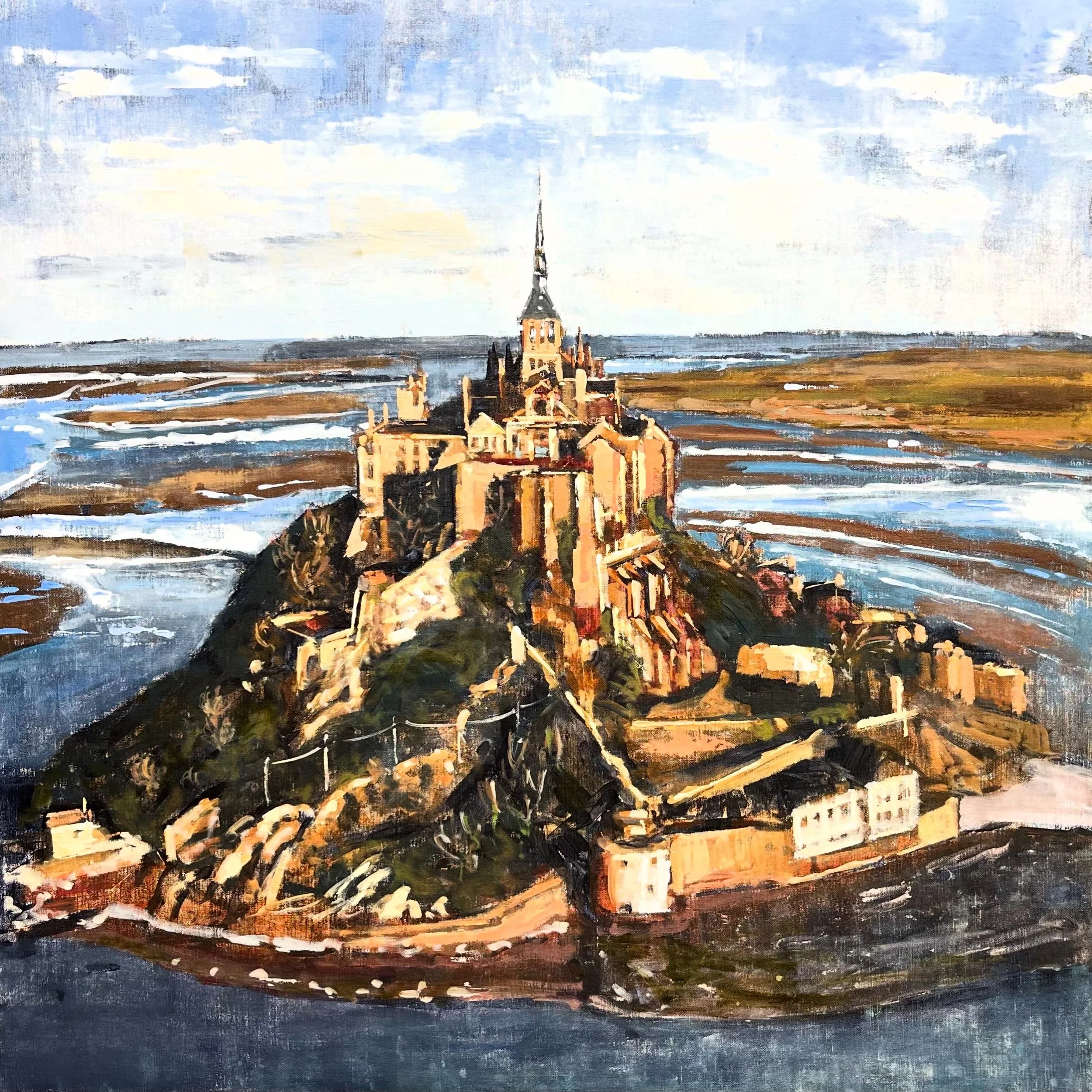 Mont-Saint-Michel - 100 x 100 cm - Huile sur toile