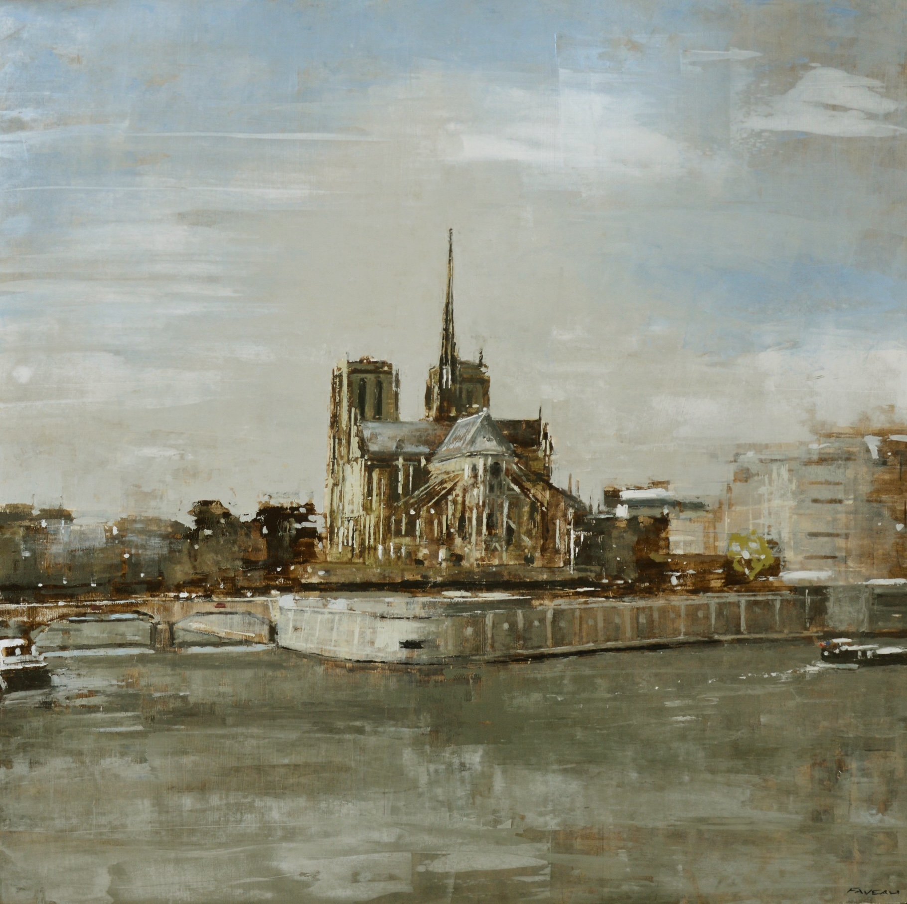 Notre-Dame de Paris - 120 x 120 cm - Huile sur bois