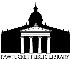 Silhouette of Pownucket Public Library building with dome and columns.