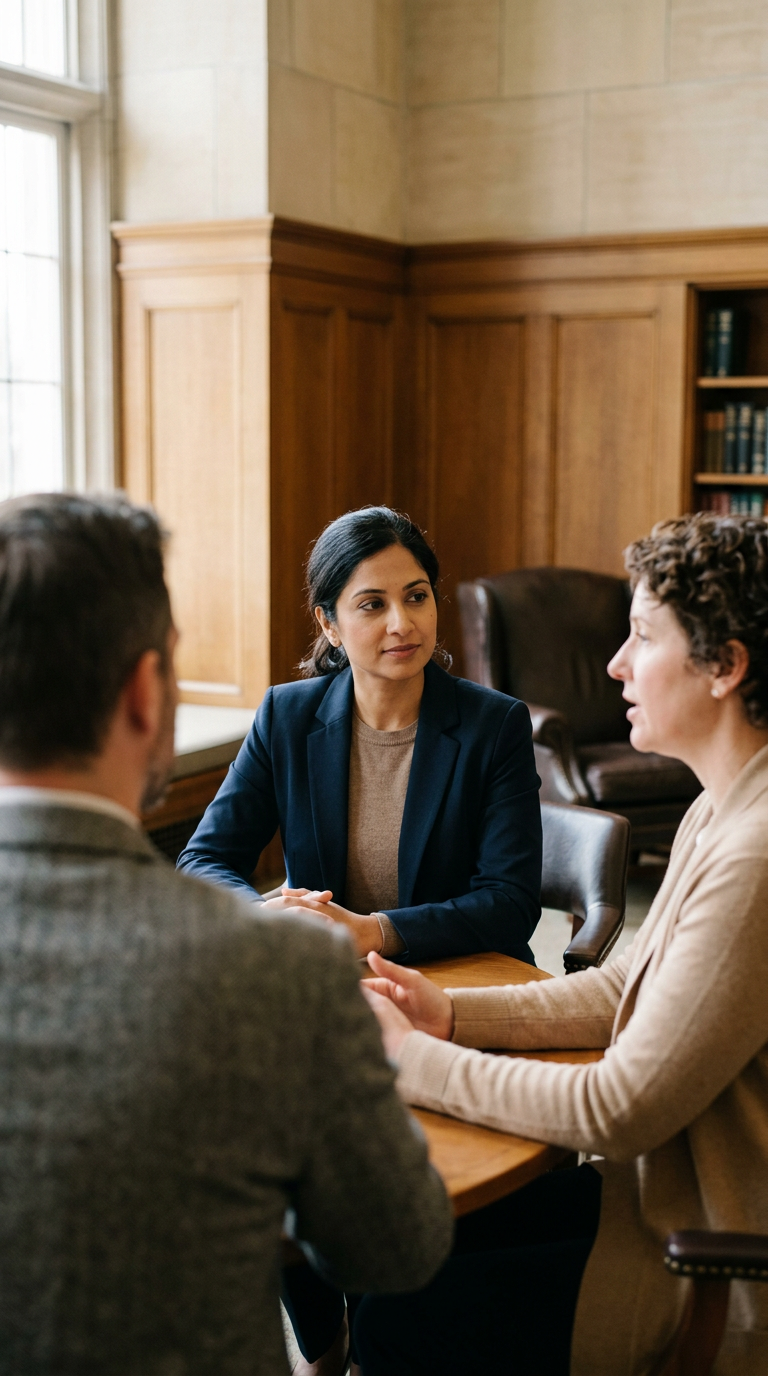 A facilitator guiding a professional conversation