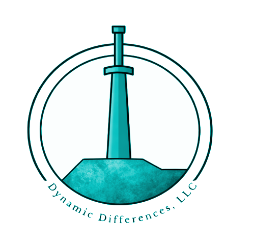Logo of a lighthouse surrounded by a compass circle with the text 'Dynamic Differences, LLC'