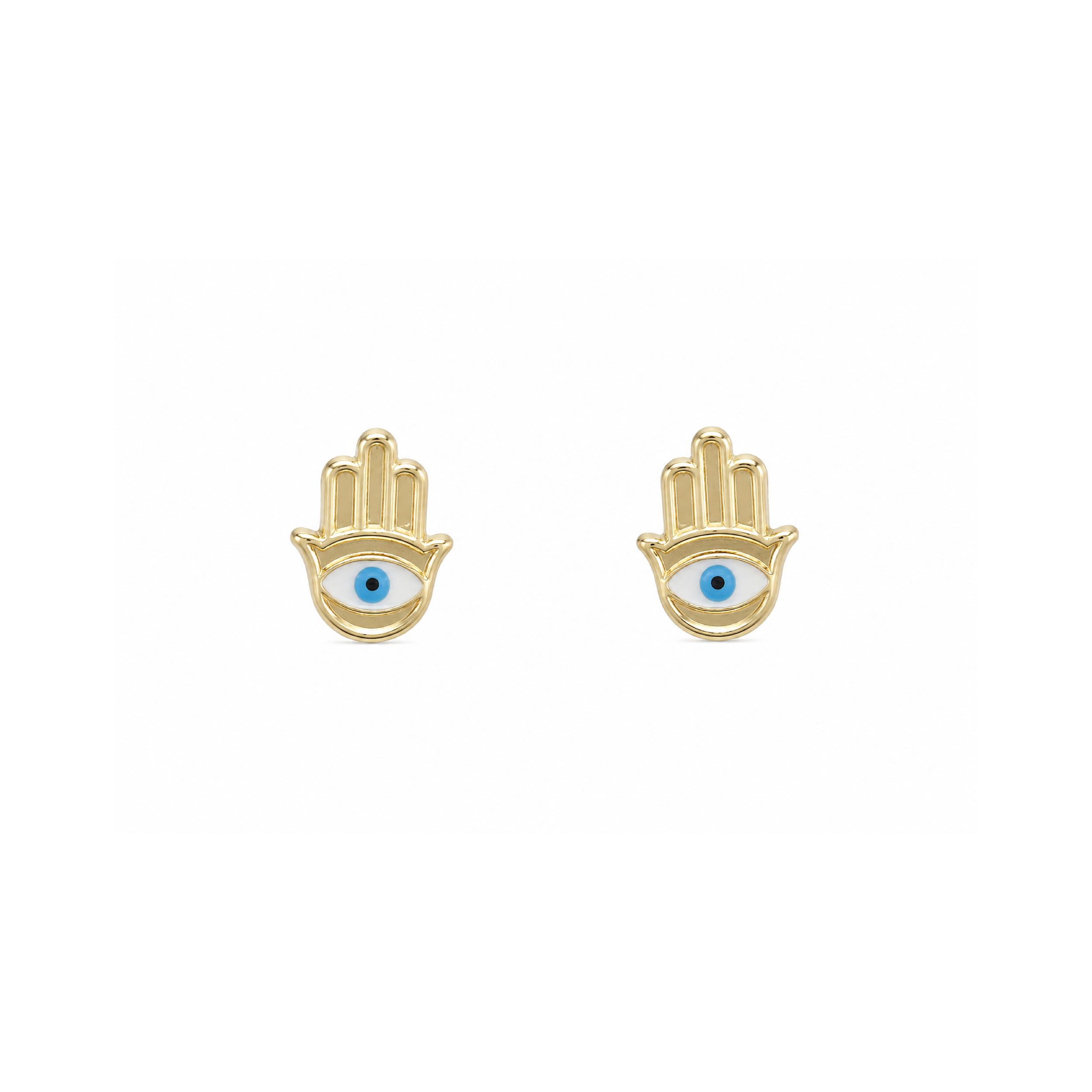 Aretes Mano Ojo Turco Oro 10 K