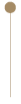 A round circle with a long straight line, resembling a pin.