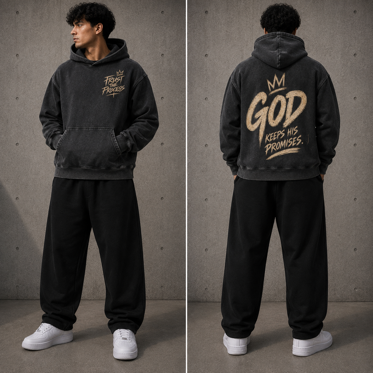 Snow Wash Fleece Oversize Hoodie