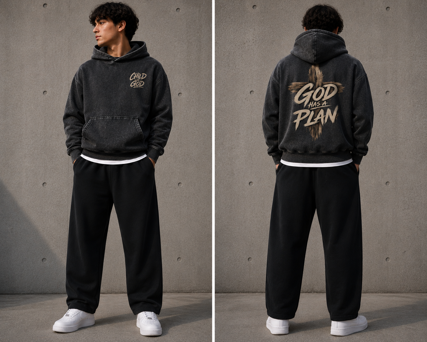 Snow Wash Fleece Oversize Hoodie