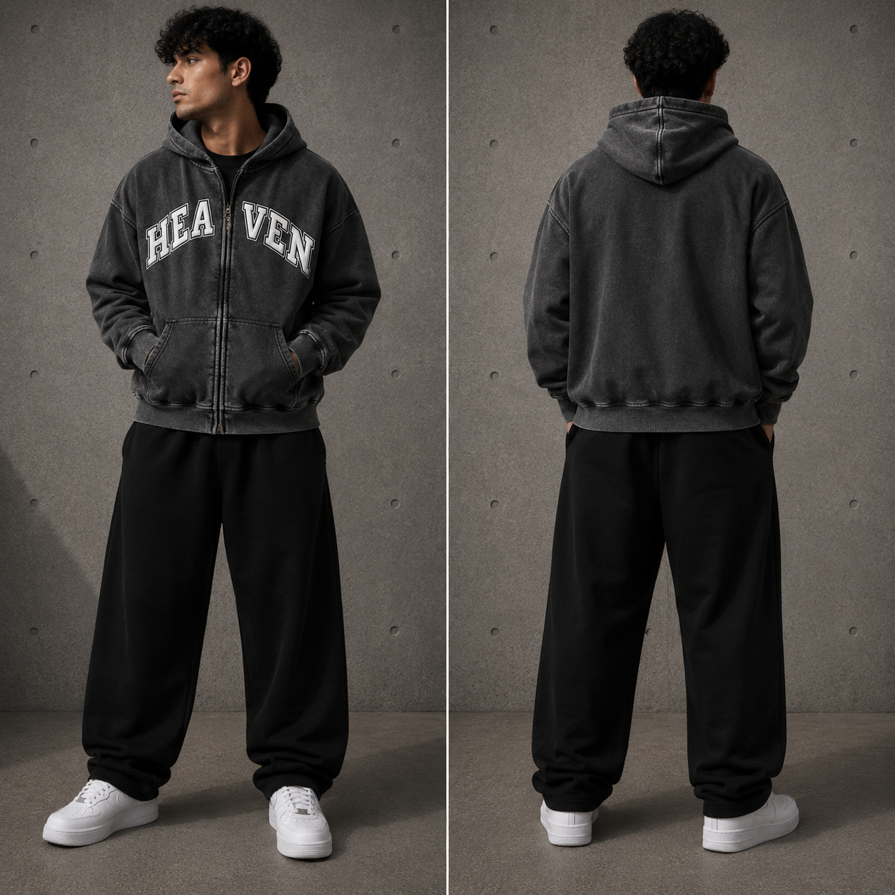 Zip-Through Boxy Fleece Hoodie