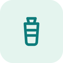 Icon of a vertical trash can with a lid
