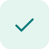 Green check mark in a rounded square