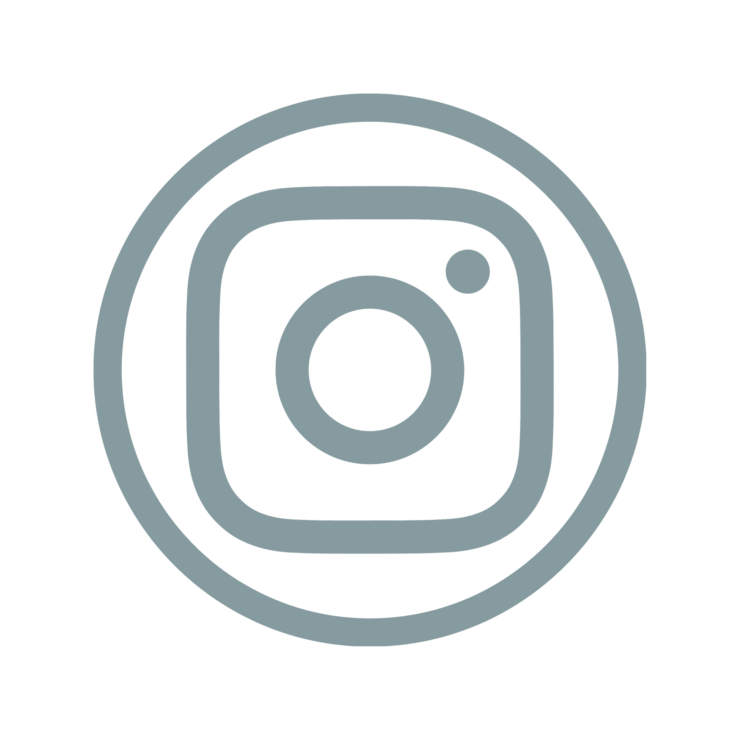 A stylized black and gray design featuring concentric circles and an abstract face with two dots for eyes and a curved line for a mouth.