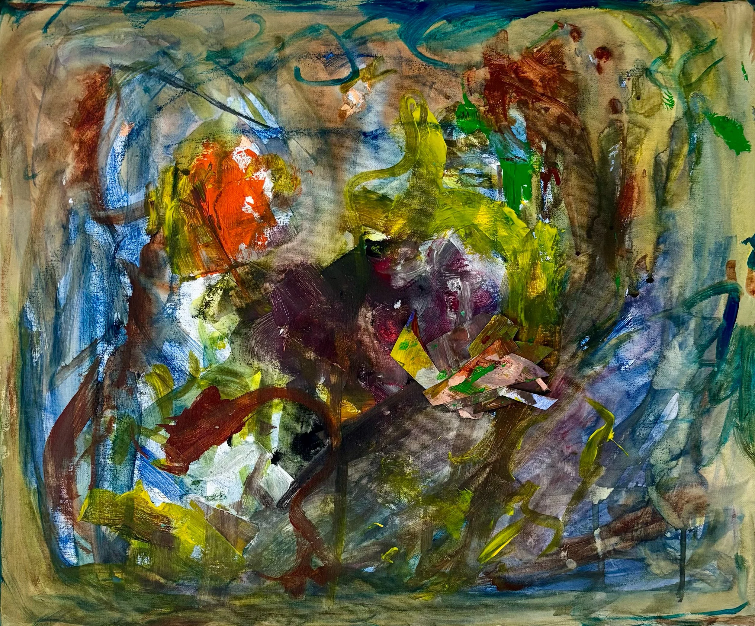 Aurora
Acrylic and collage on canvas · 20" x 24"