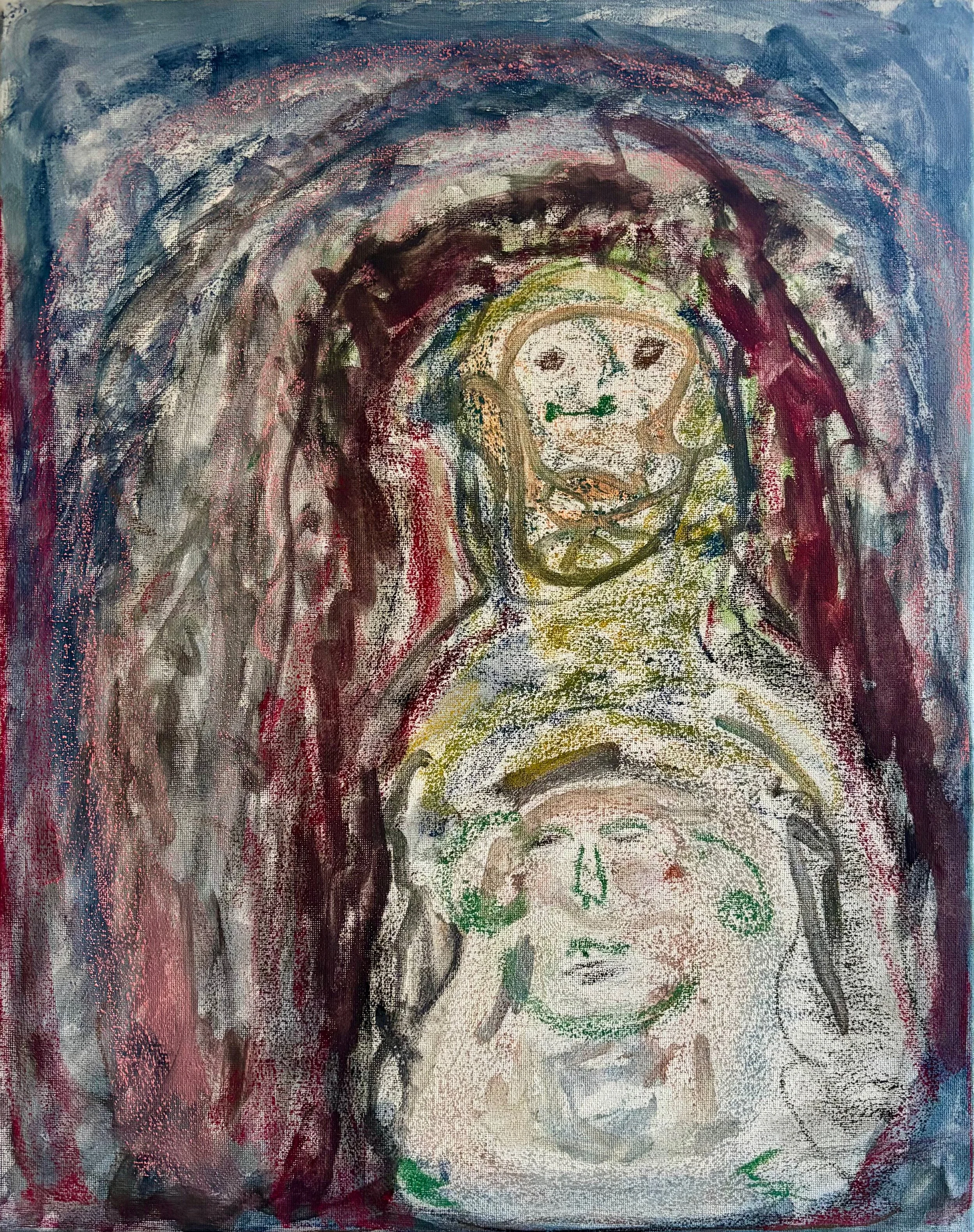 Mayan Gods
Acrylic and pastel on canvas · 20" x 16"