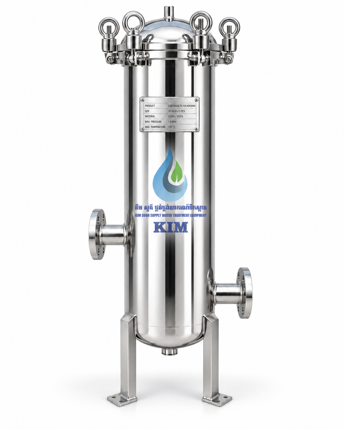 Stainless Steel Cartridge Filter Housing – 30" × 5 Elements