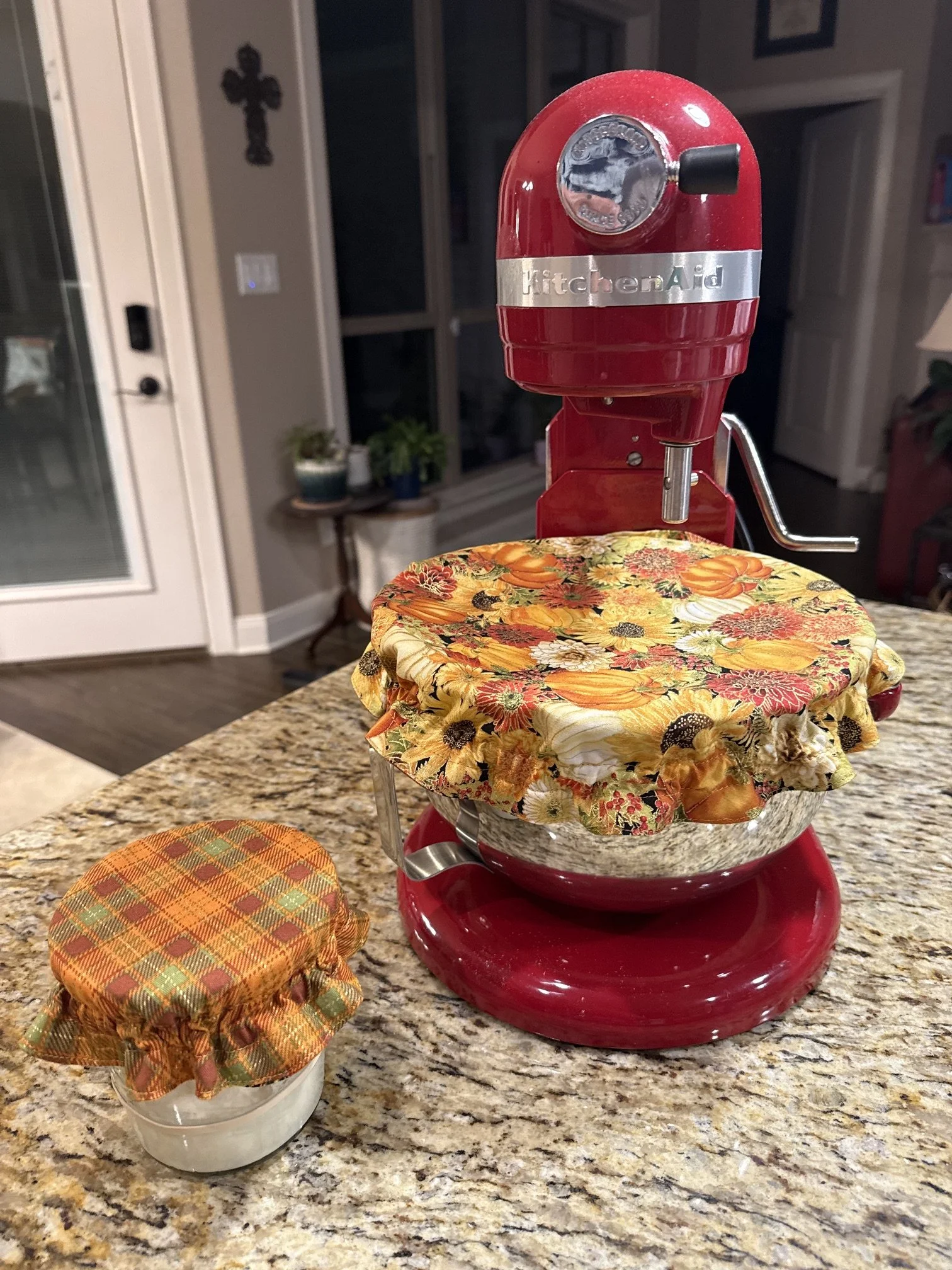 Reversible fabric Bowl Covers - Set of 2