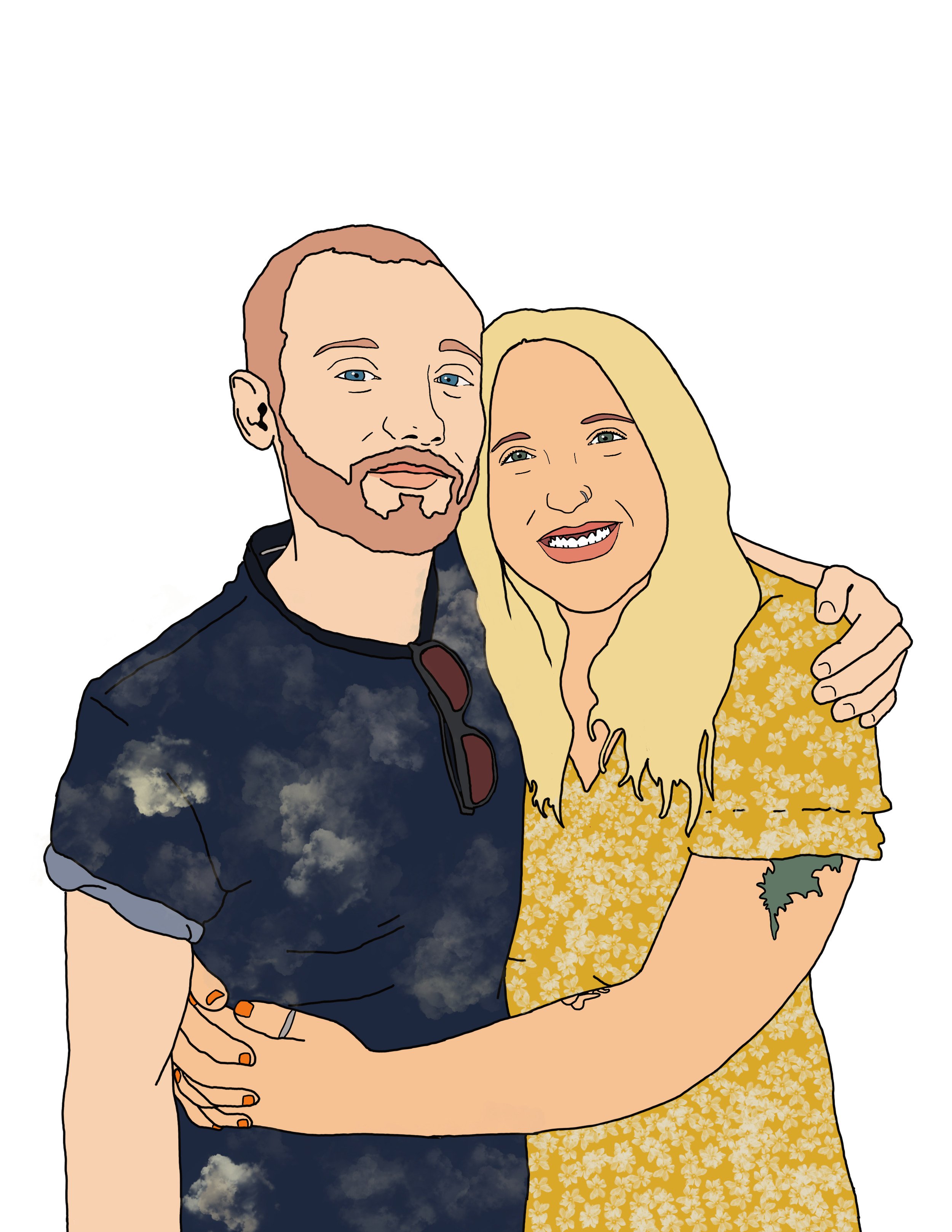 "Nick and Allison" commission, digital illustration (procreate) 2022