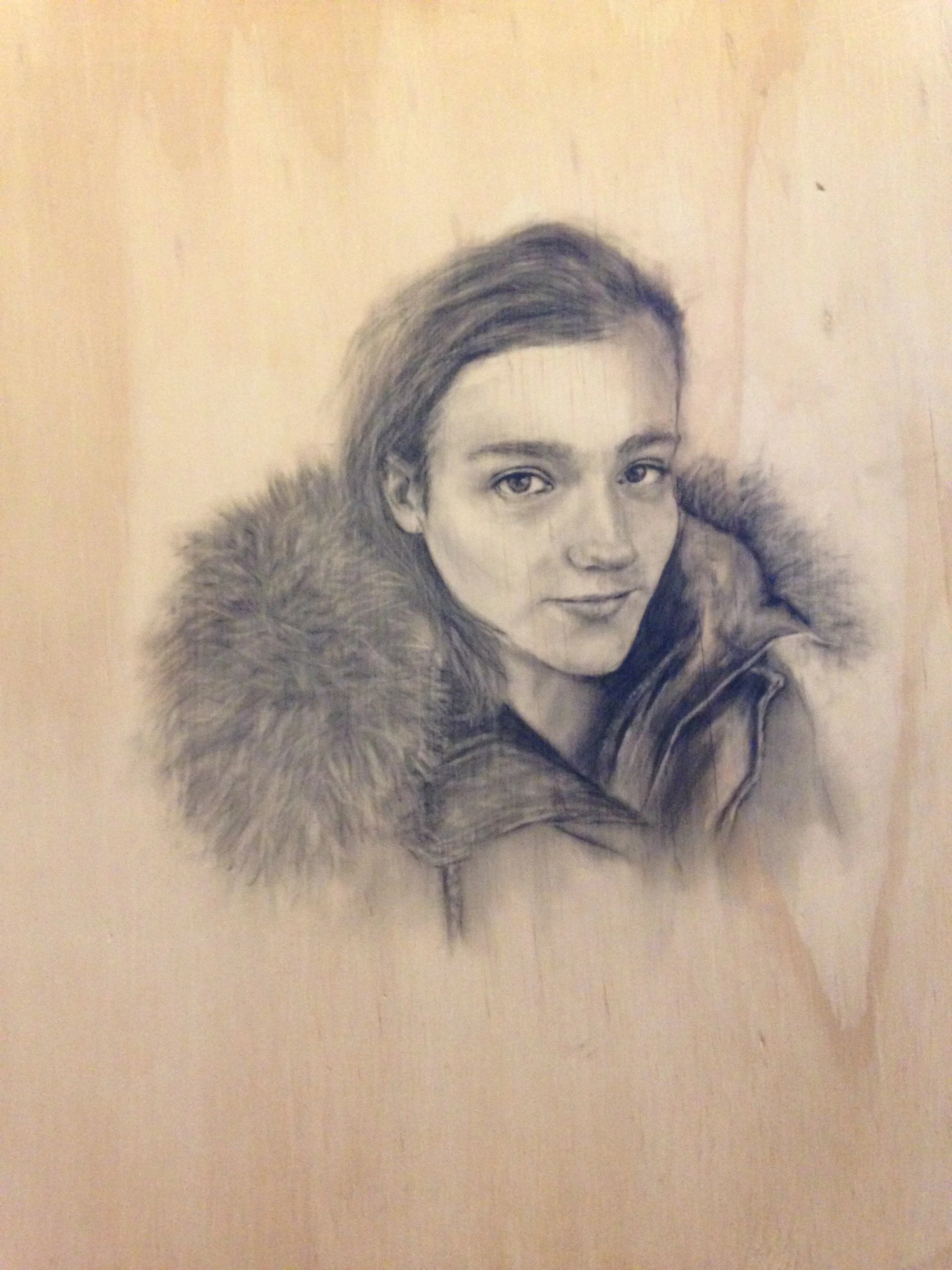 "Nick" charcoal on wood 2014