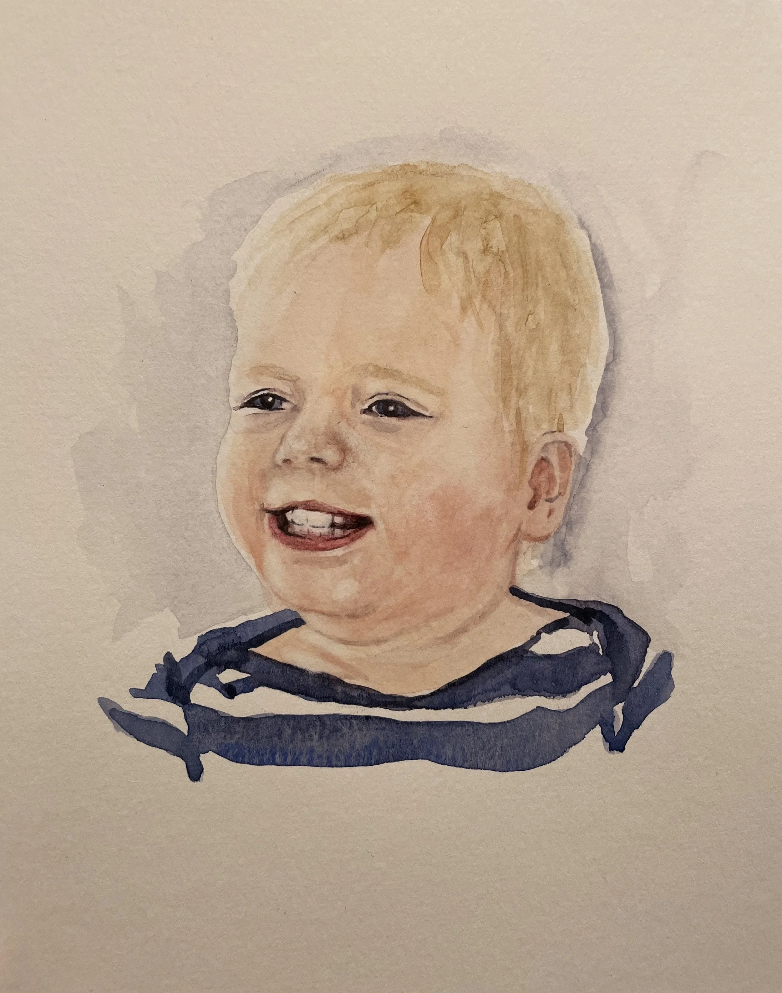 "Julia" watercolor commission, 2024