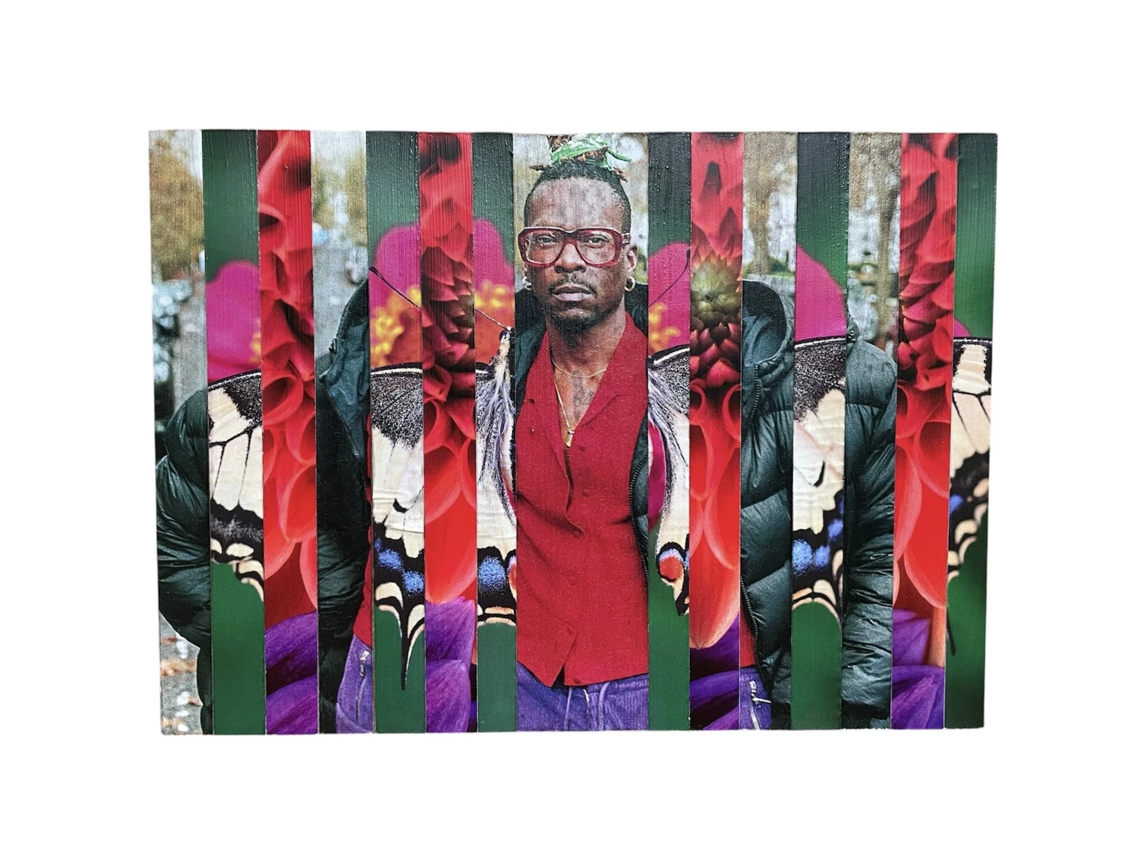 "wings" collage on mdf board 6 x 8" 2026