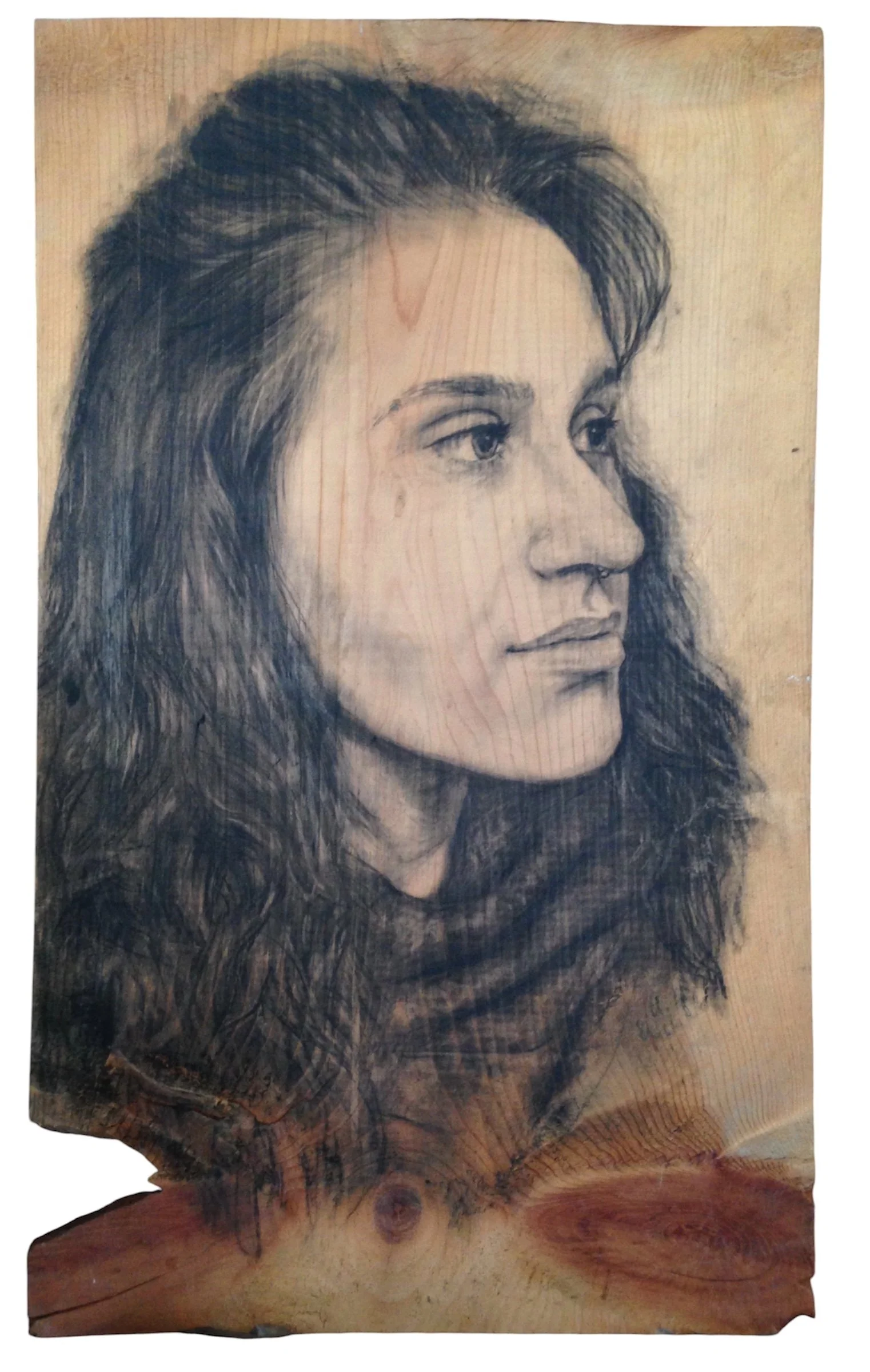 "Allison" charcoal on wood 2014