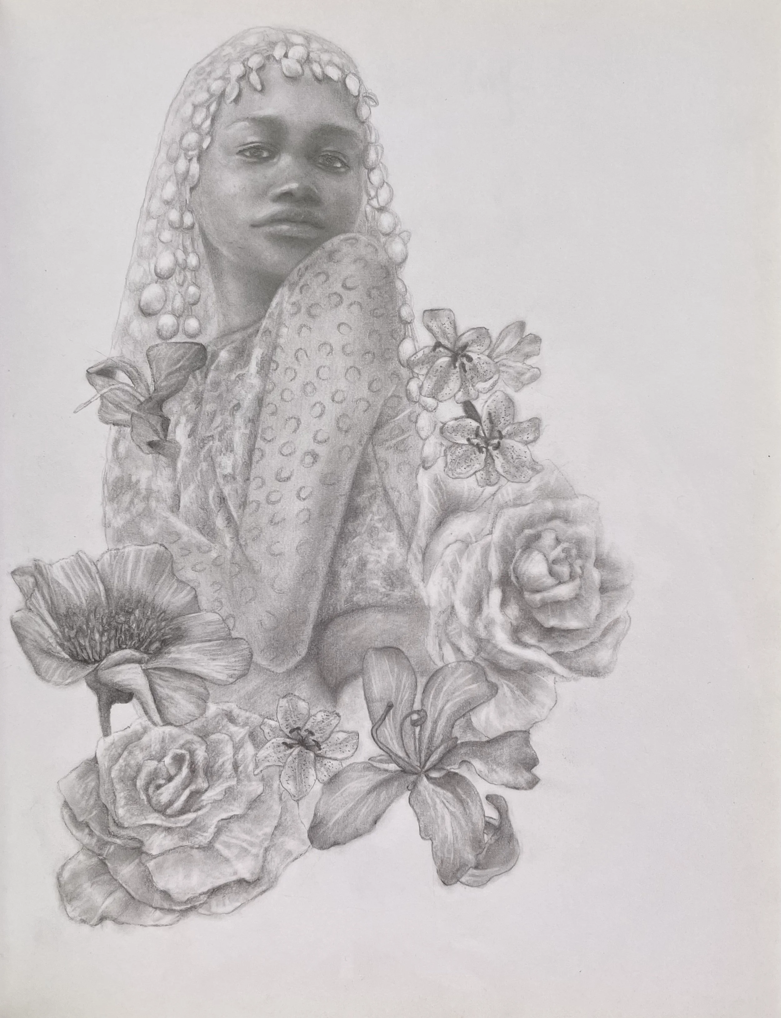 "beauty and grace" pencil on paper 11.5 x 9" 2021