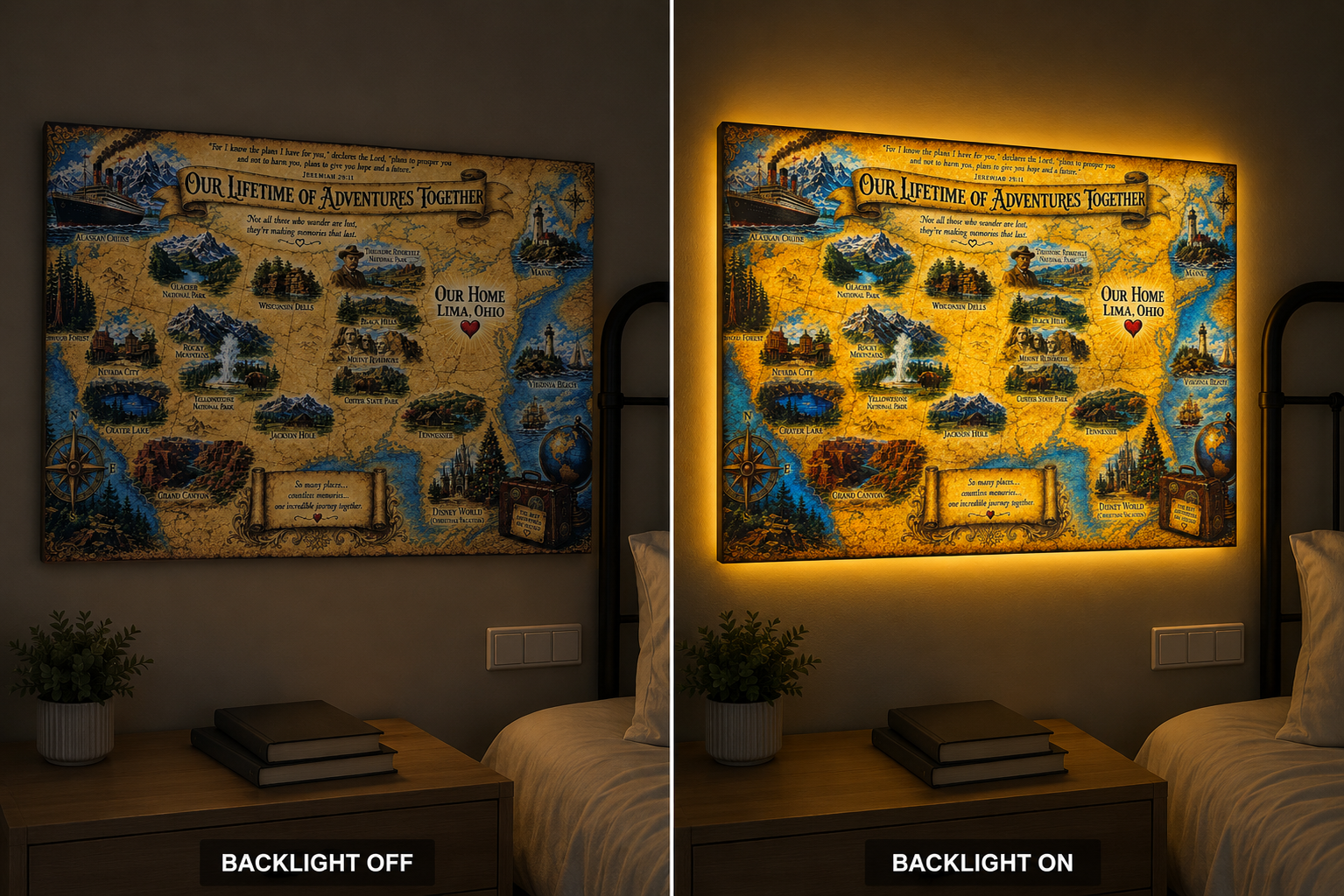 Personalized Backlit Story Map