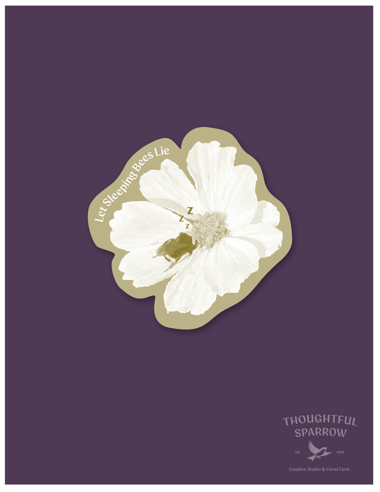 Sleepy Bee Sticker