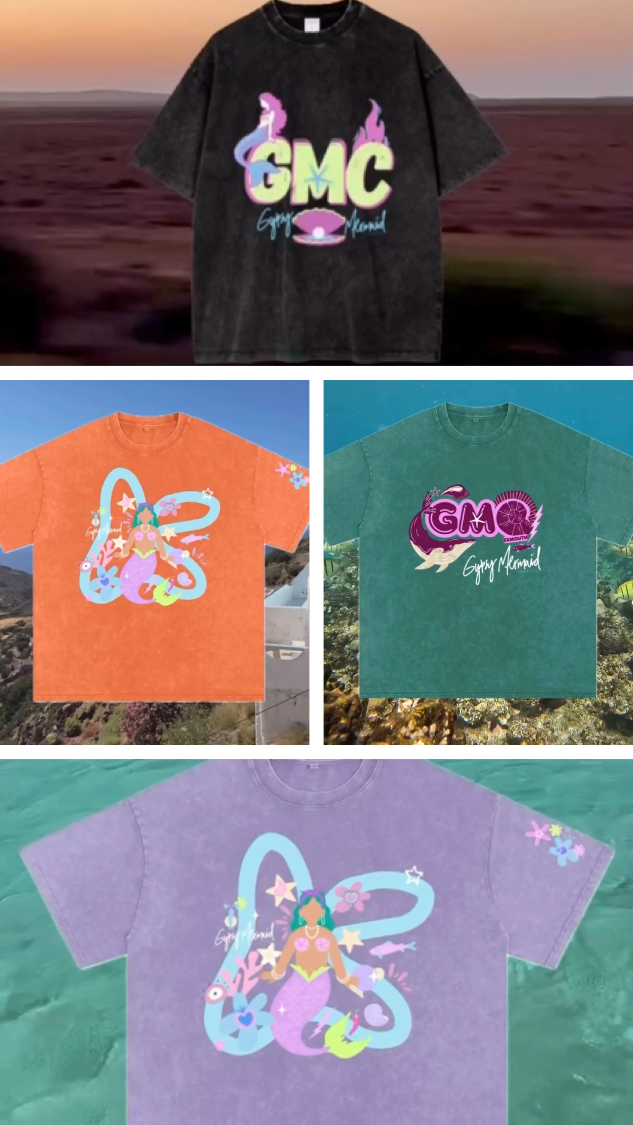 Gypsy Mermaid Creative, oversized tees, exmouth gift ideas