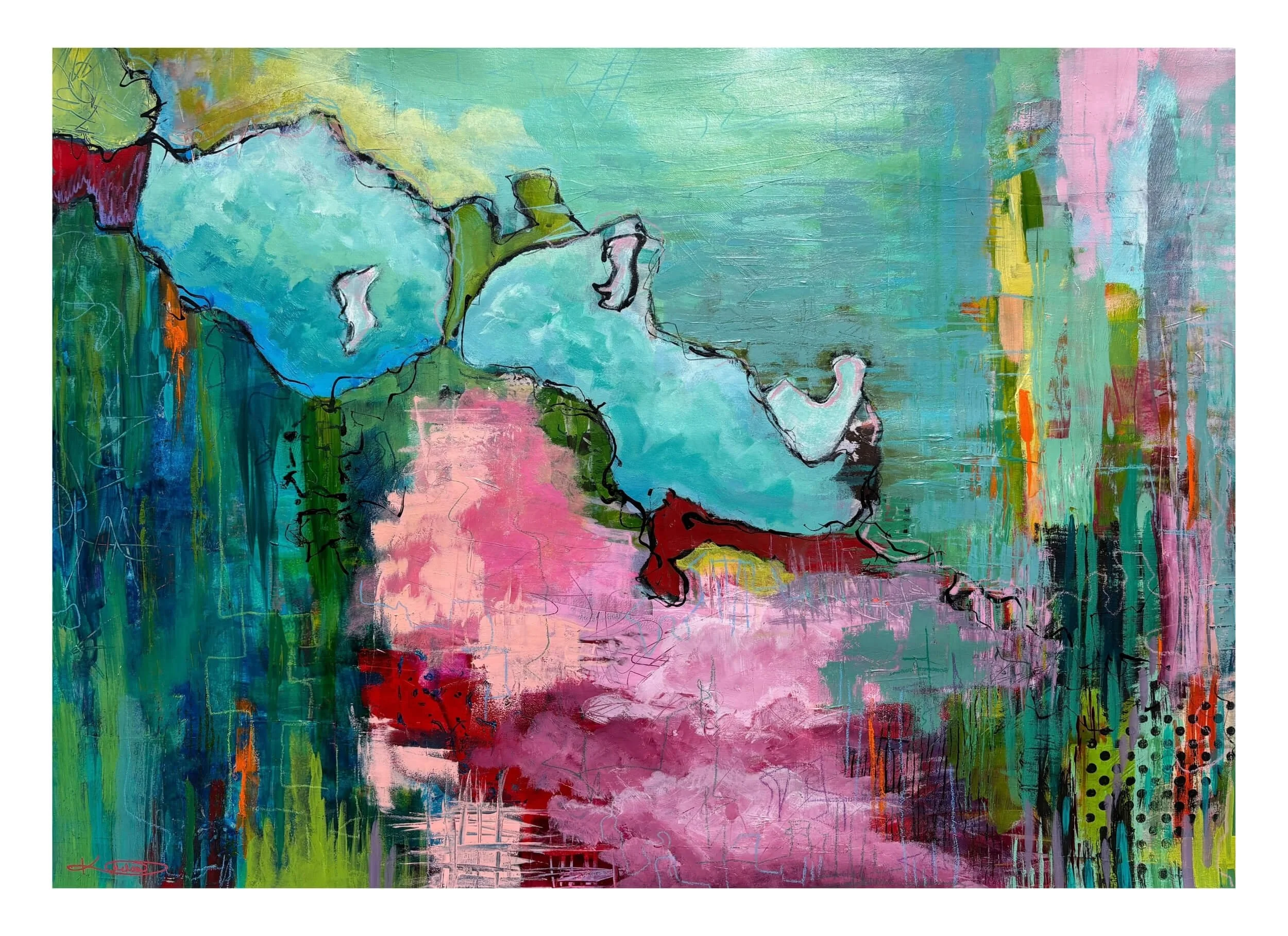 Sweet Dreams - Acrylic on deckle edge paper, 22" x 30"