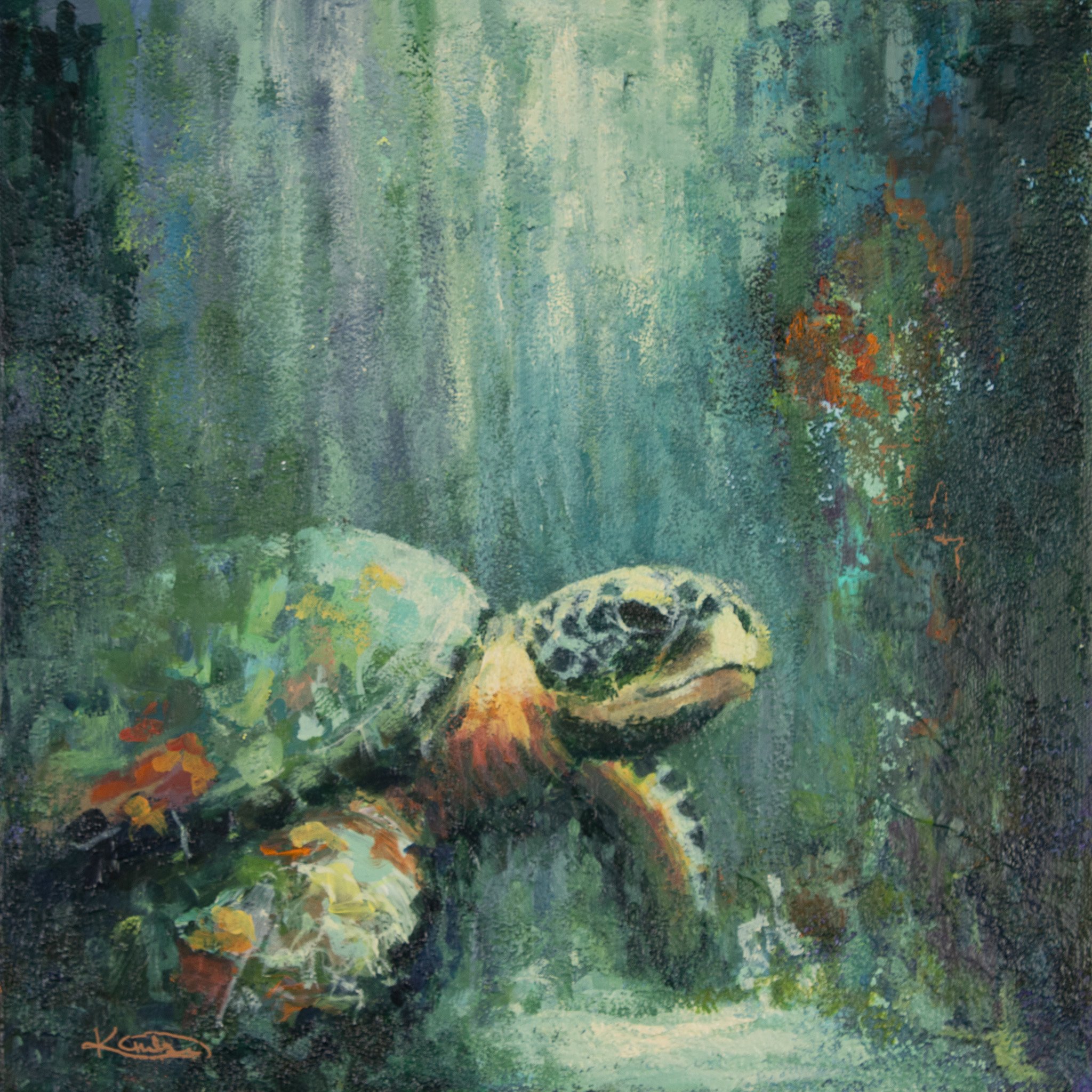 Oceanic Mister - Acrylic on canvas, 12" x 12"