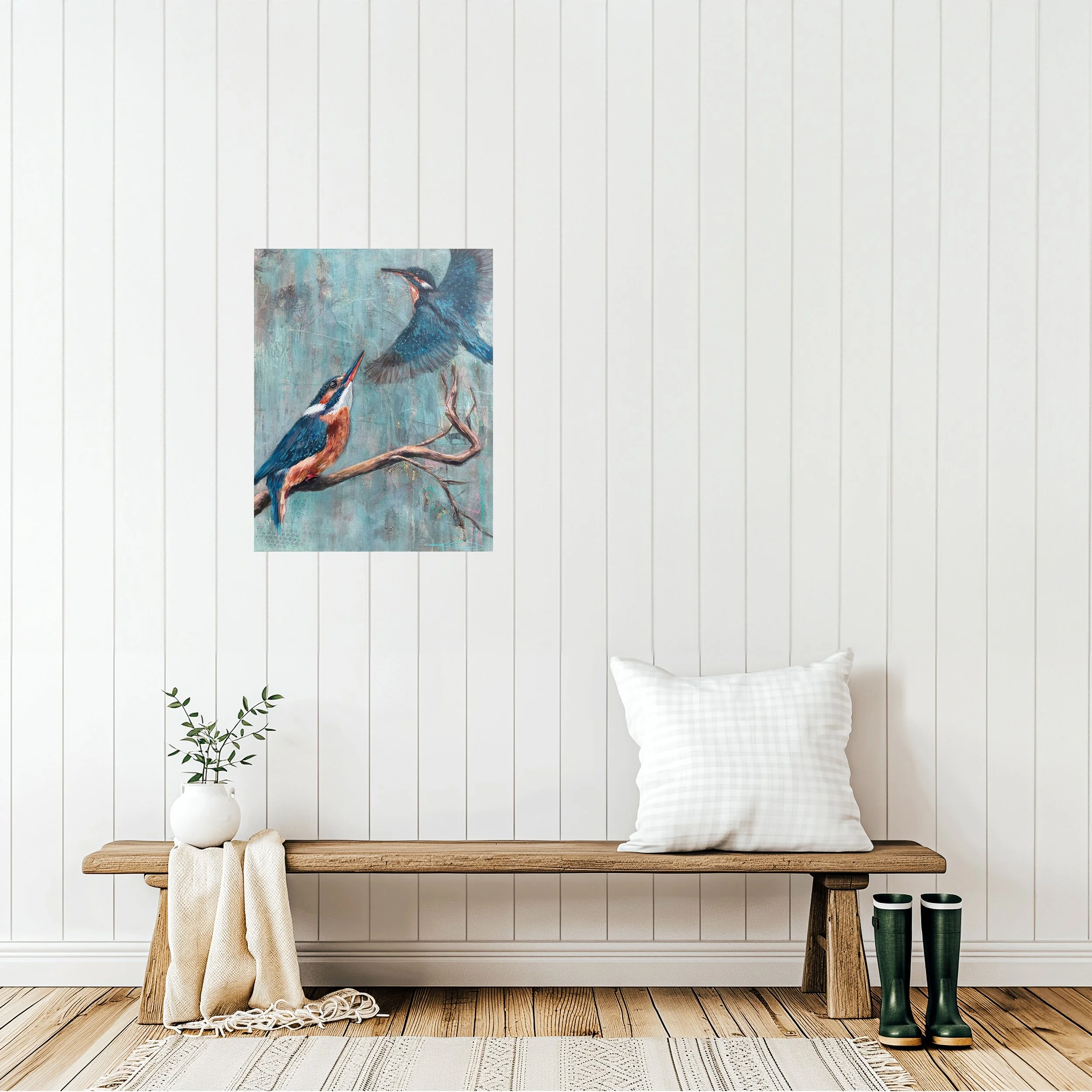 Two Birds of a Feather: 16"X20" Original Acrylic Painting