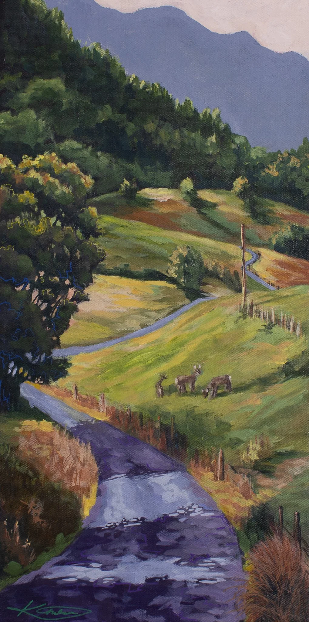Country Road - Acrylic on canvas, 12" x 24"