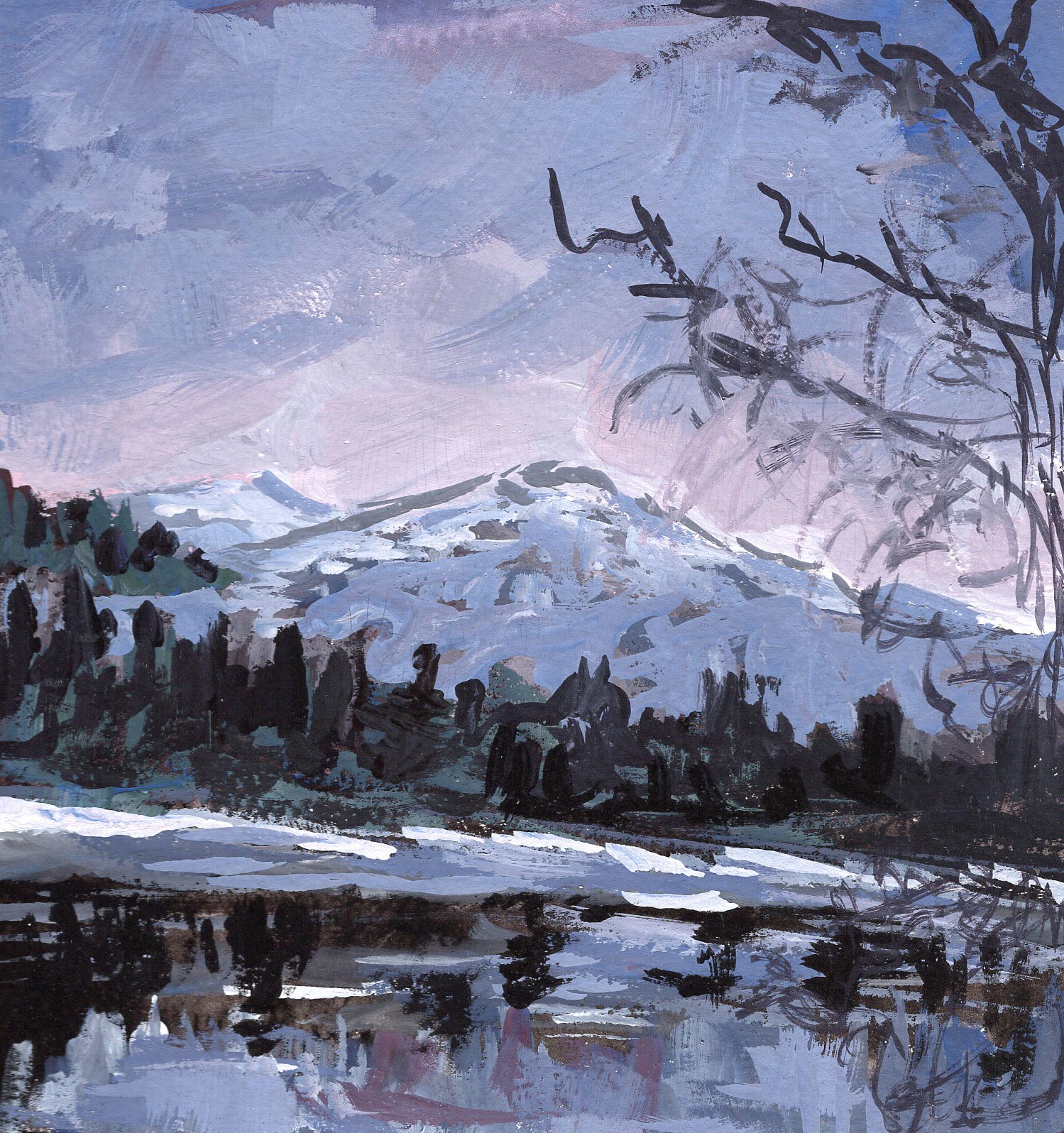 Newport, WA. Study - 5" x 5" 
