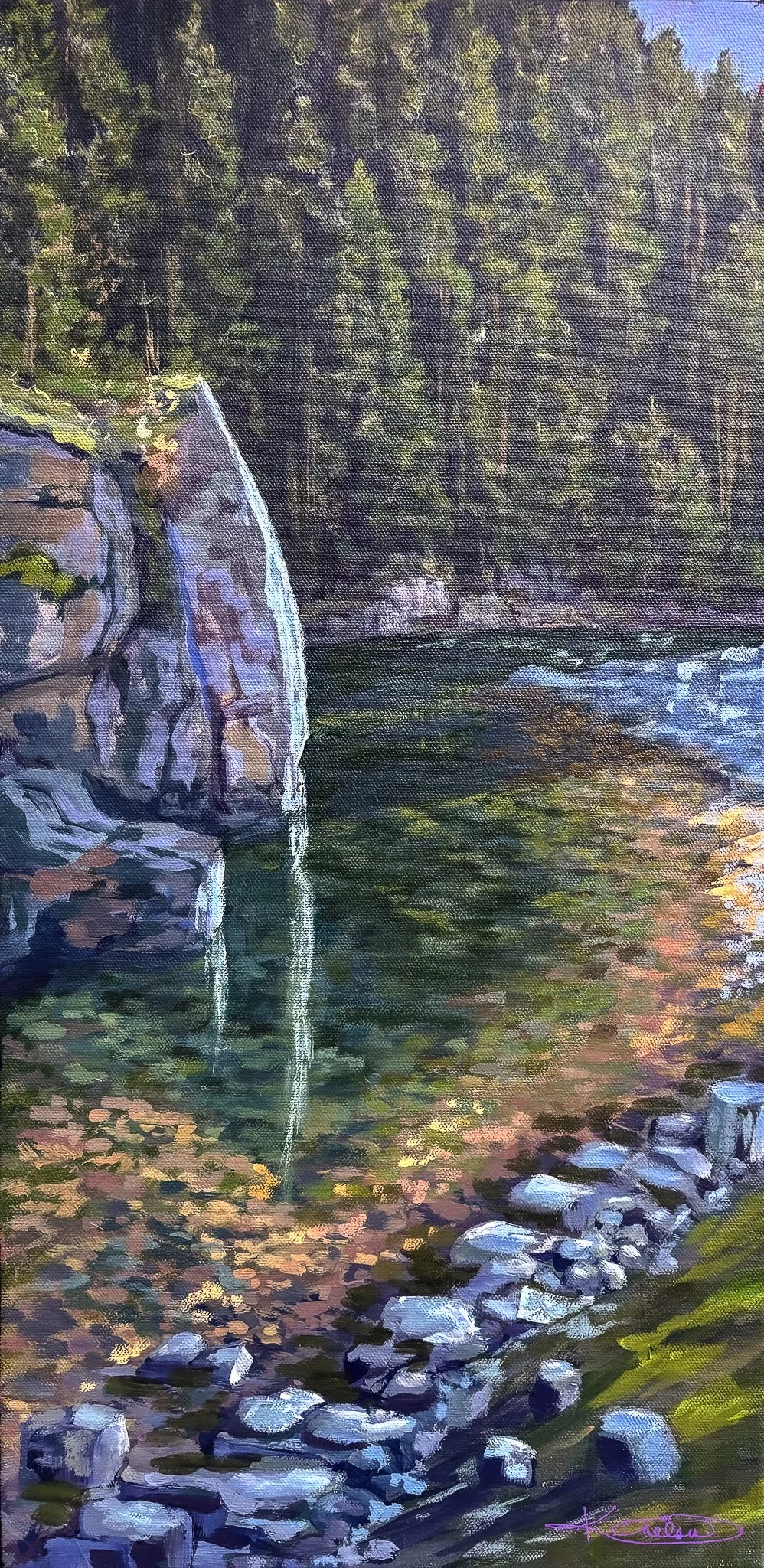 Marble Creek, ID. - Acrylic on canvas, 12" x 24"