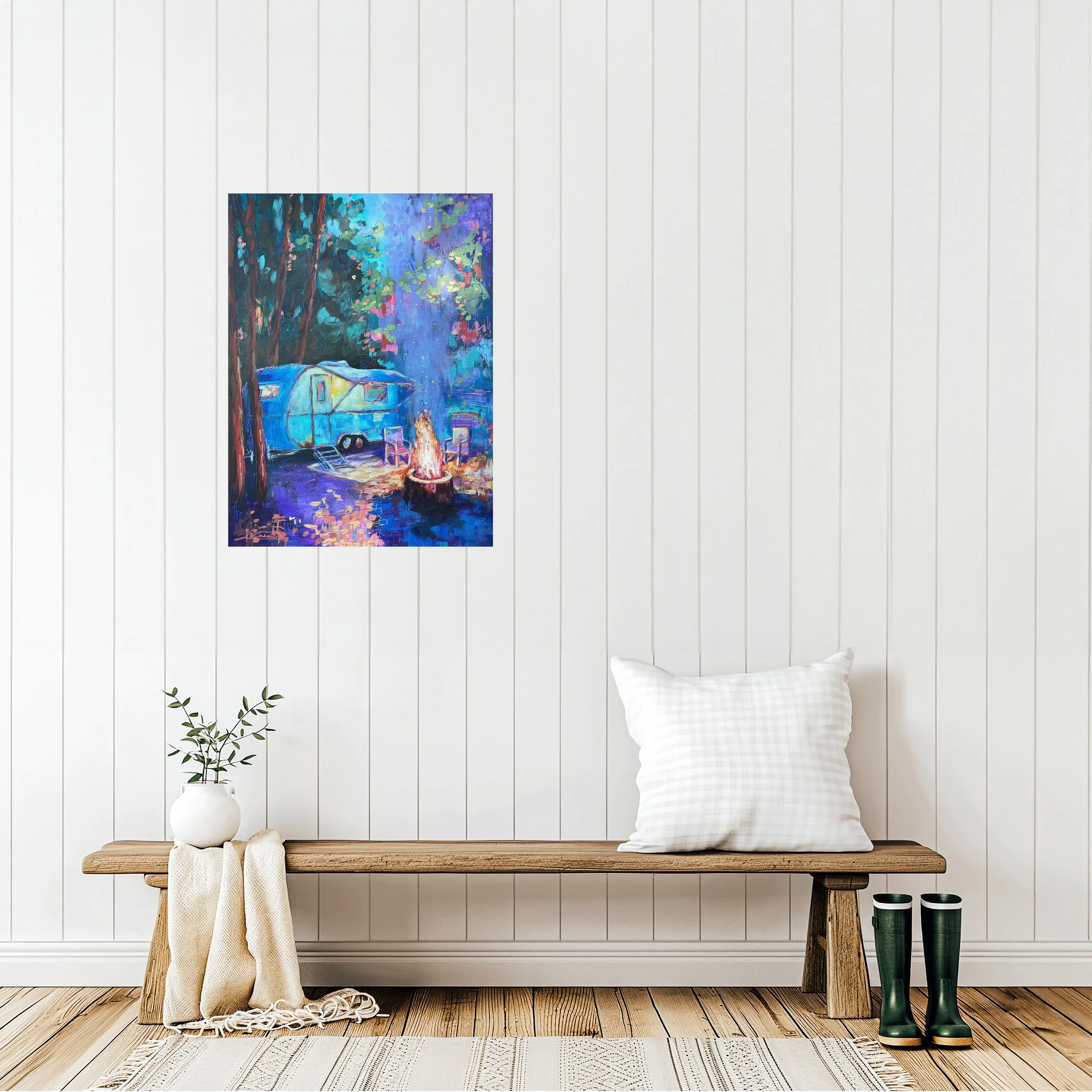 Campfire Light: 18" x 24" Original Acrylic Painting