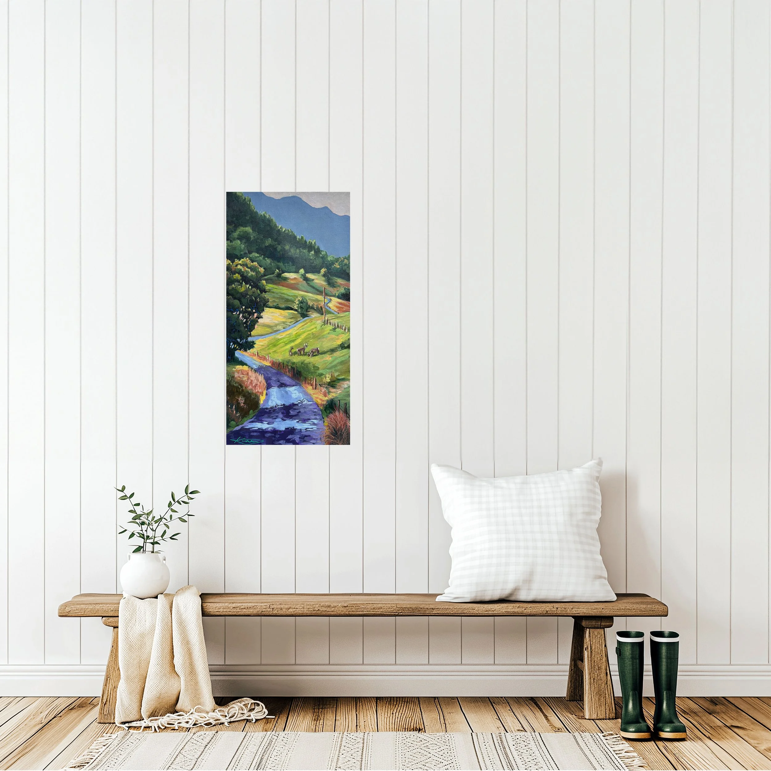 Country Road: 12" x 24" Original Acrylic Painting