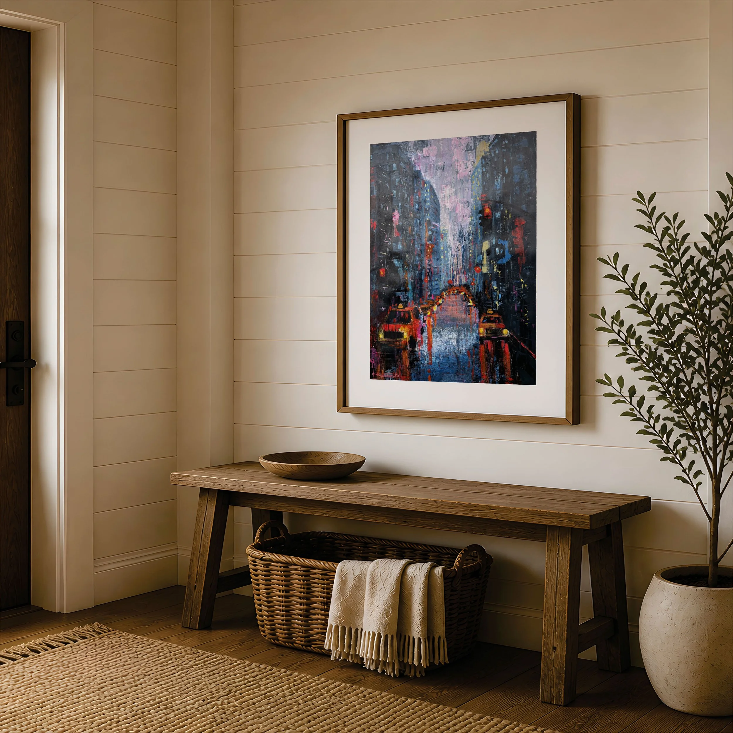 City Nights: 22"X30" Original Acrylic Painting