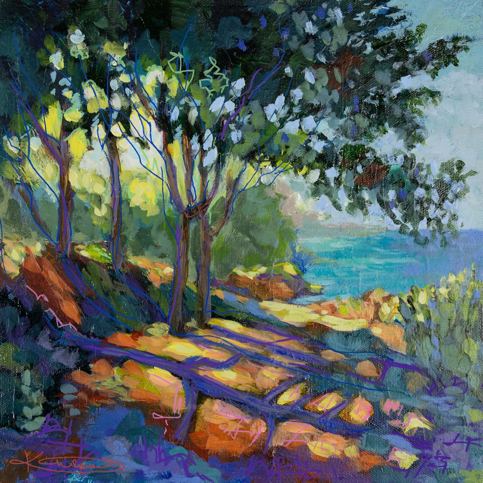 Shadow Beach - Acrylic on canvas, 12" x 12"