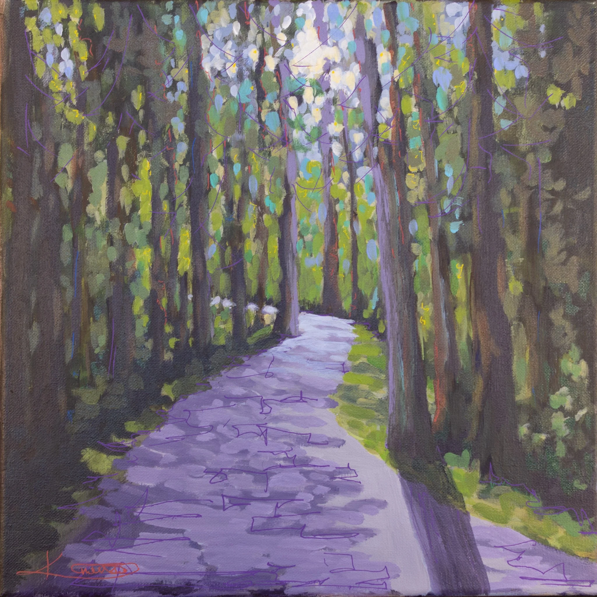 O'Hara Pathway - Acrylic on canvas, 14" x 14"