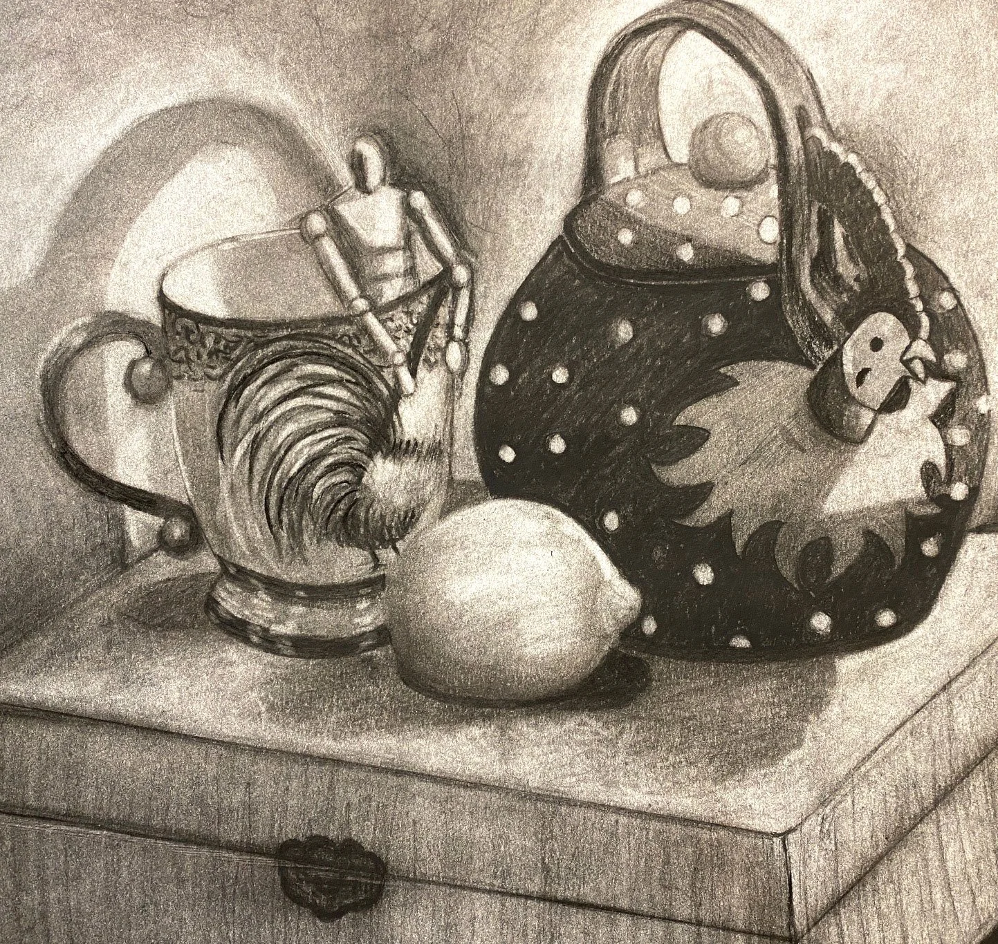 Teatime - Charcoal - Still Life